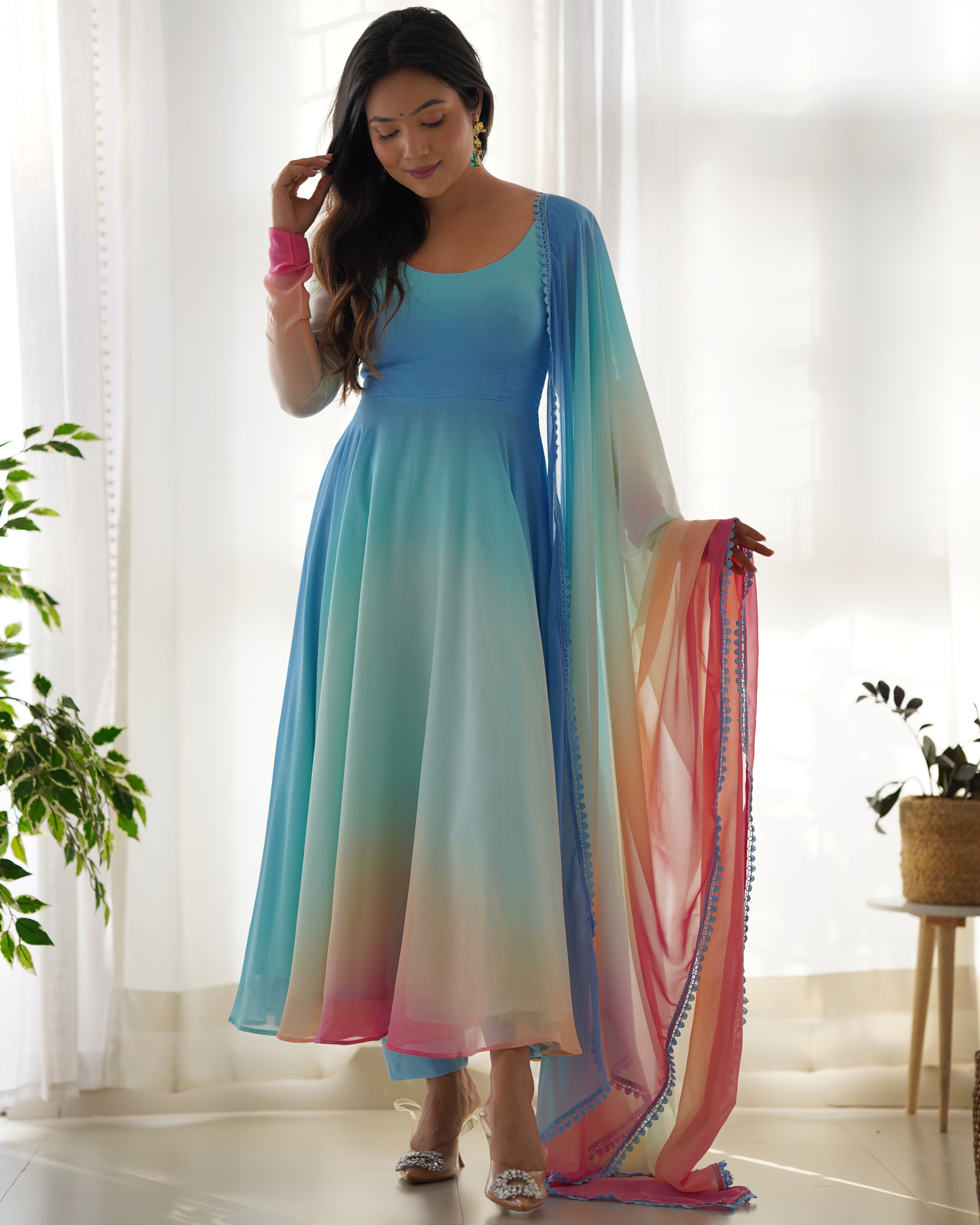 Most Trendy Georgette Anarkali Ready To Wear MultiColor Suit