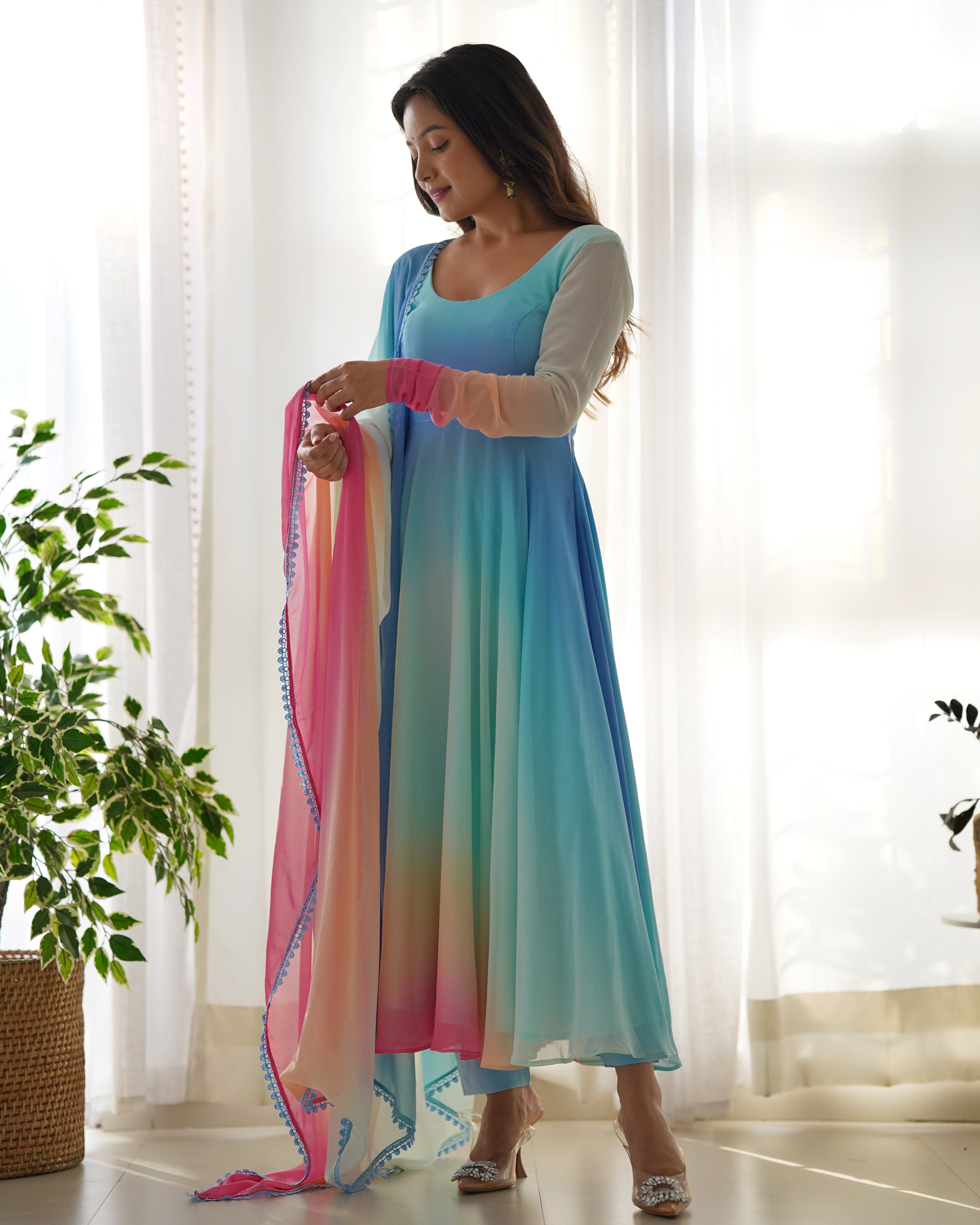 Most Trendy Georgette Anarkali Ready To Wear MultiColor Suit