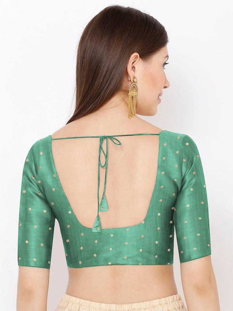 Simple Design Round Neck Silk Readymade Blouse