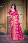 Pink Color Beautiful  Pure Silk Stylish Saree