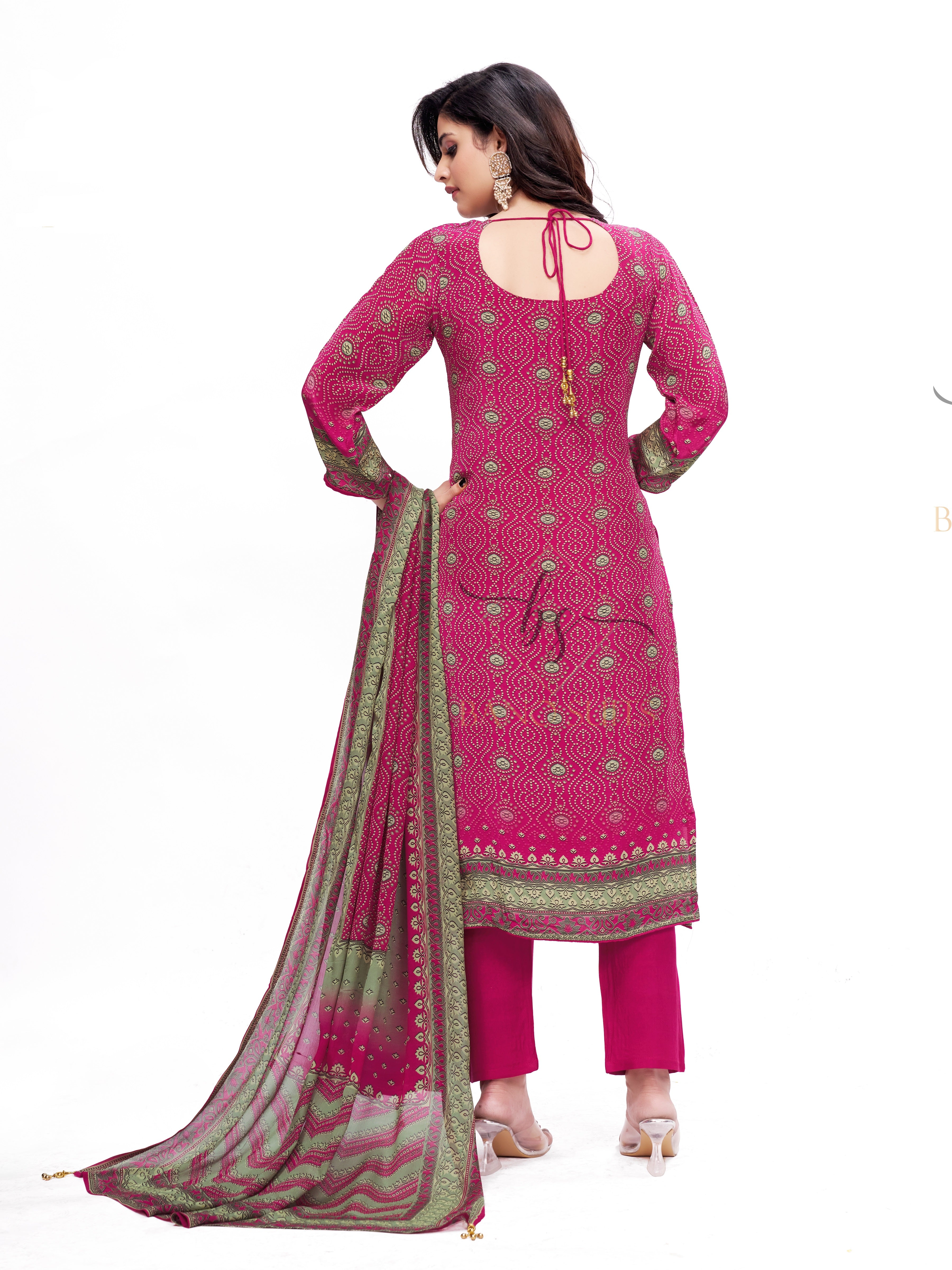 Designer Pink Heavy Readymade Salwar Suit