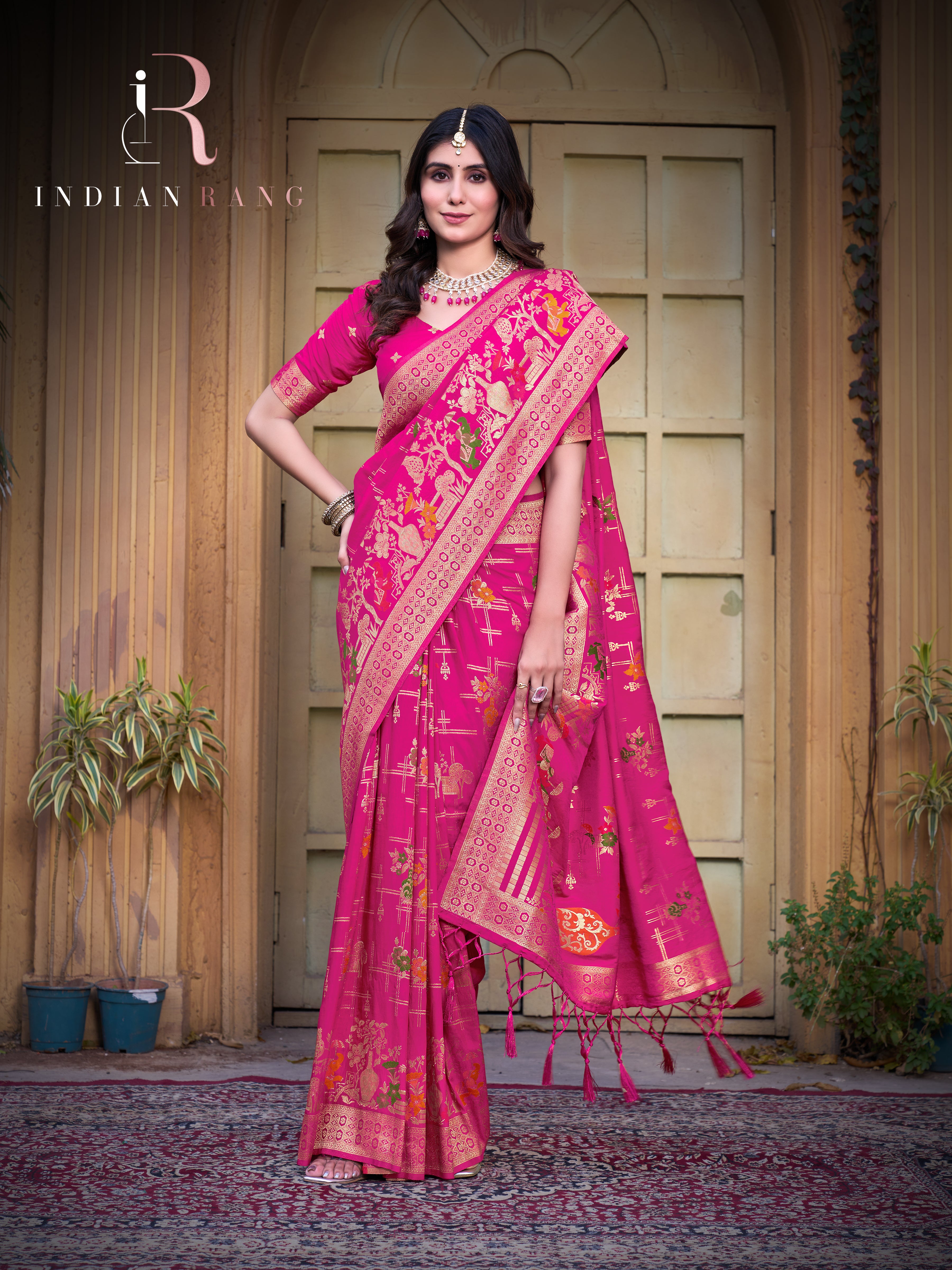 Pink Color Beautiful Pure Silk Stylish Saree