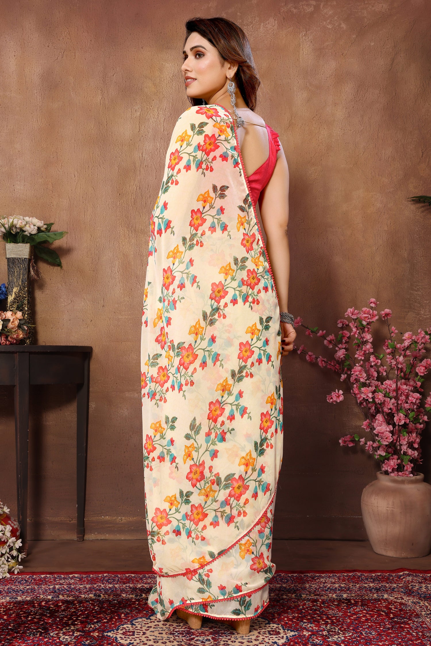 Printed Pure Georgette Ready To Wear Soft Saree