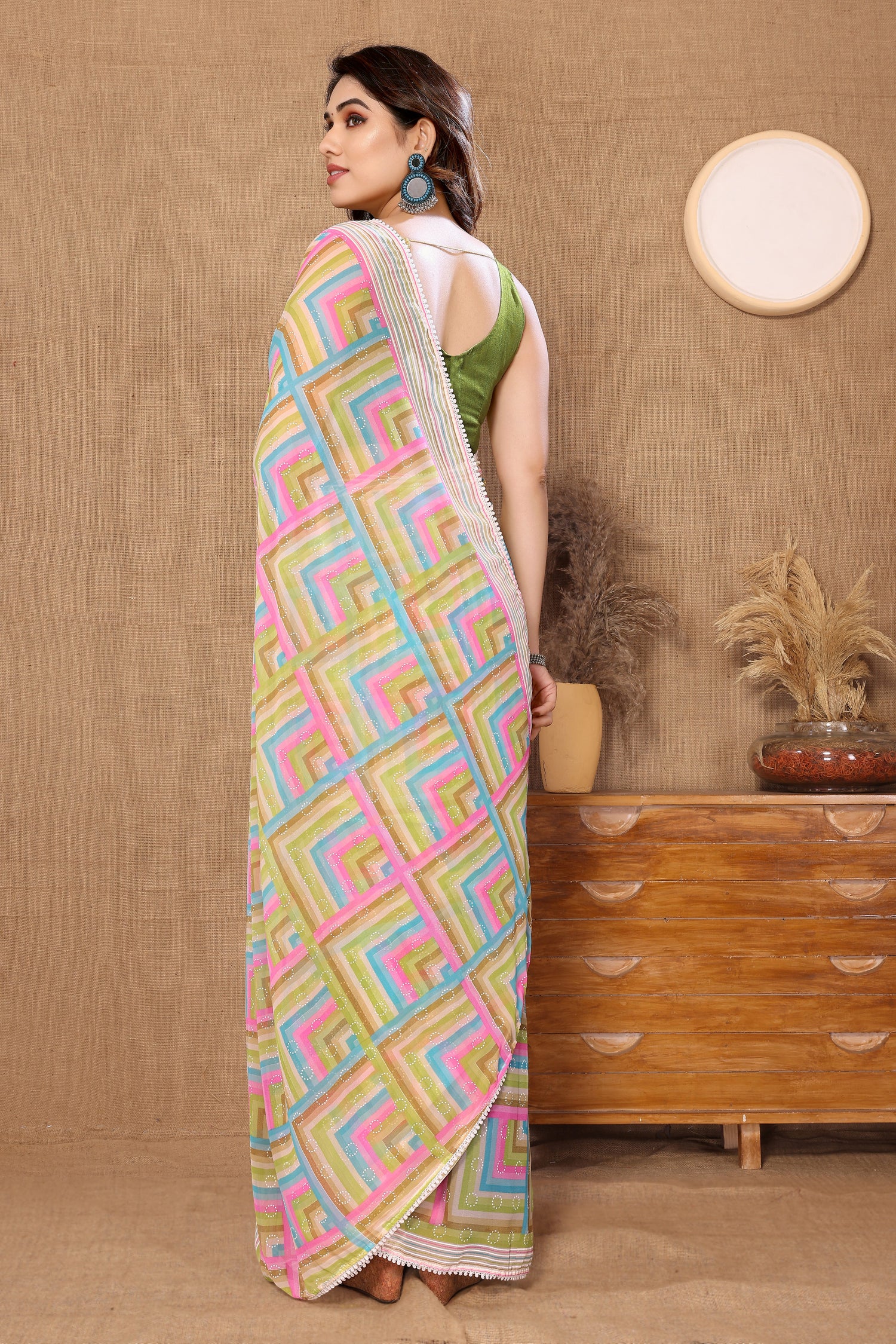 Elegant Ready To Wear Fancy Georgette Printed Saree