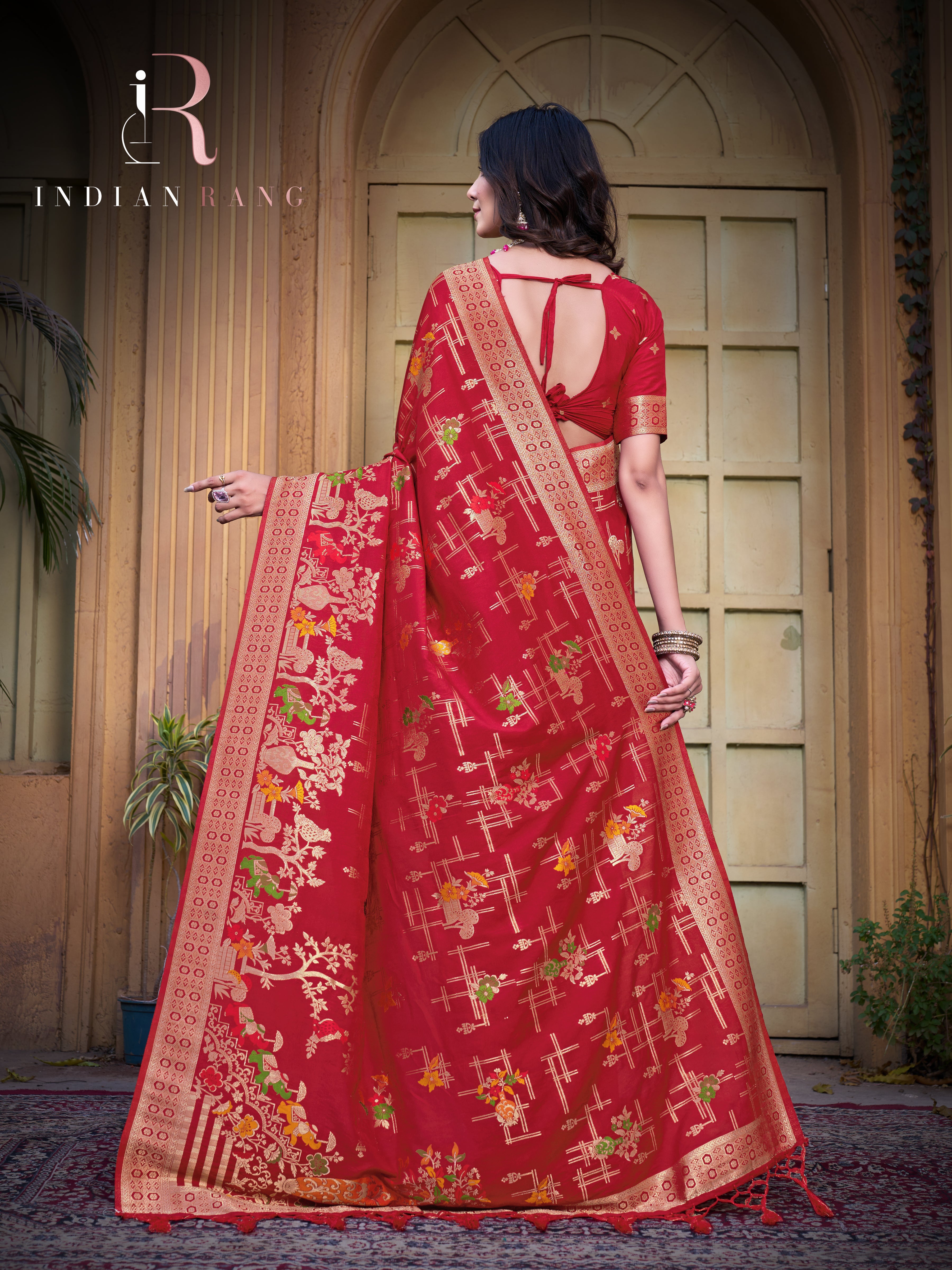 Stunning Red Color Pure Silk Fancy Saree