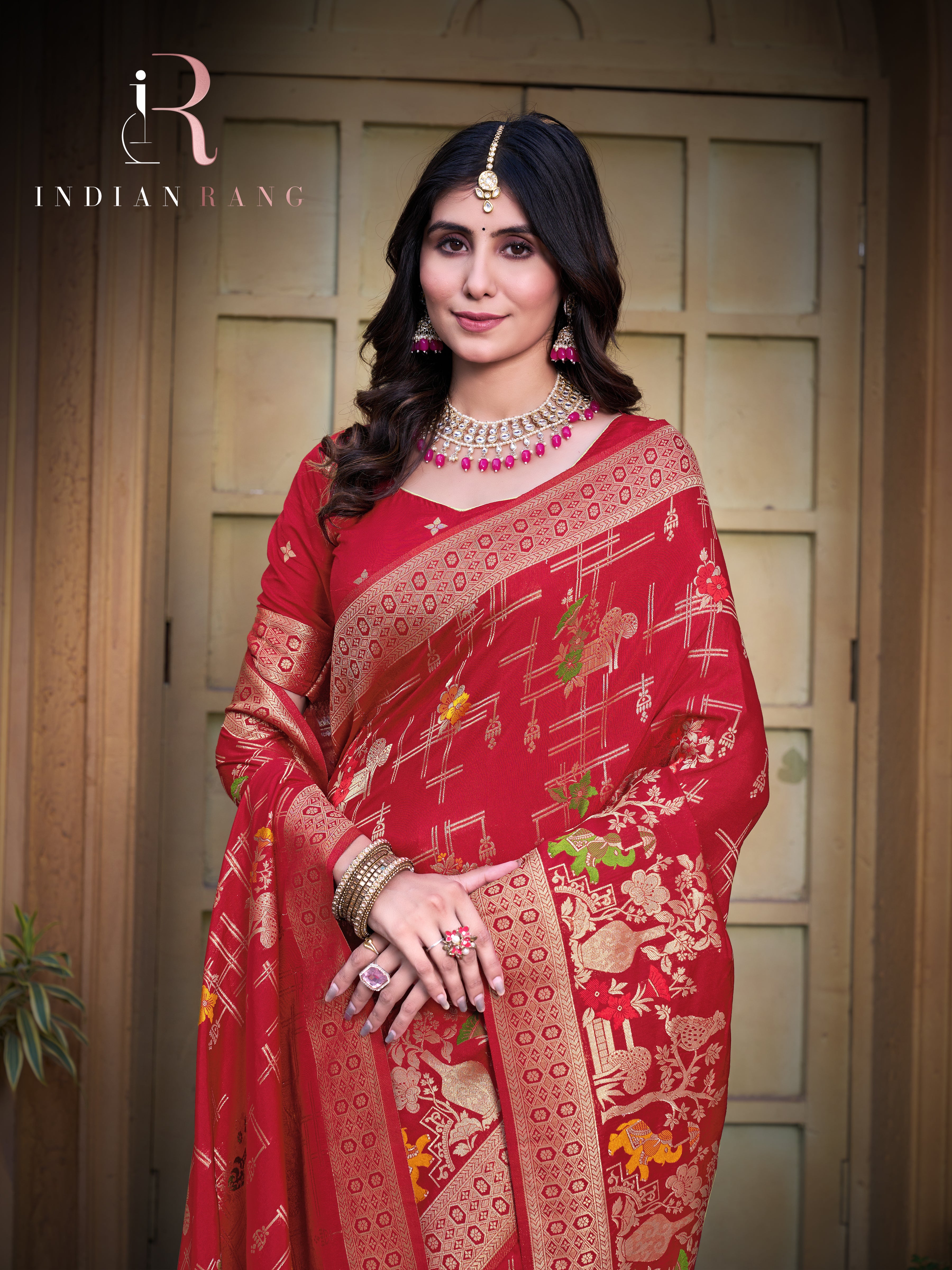 Stunning Red Color Pure Silk Fancy Saree