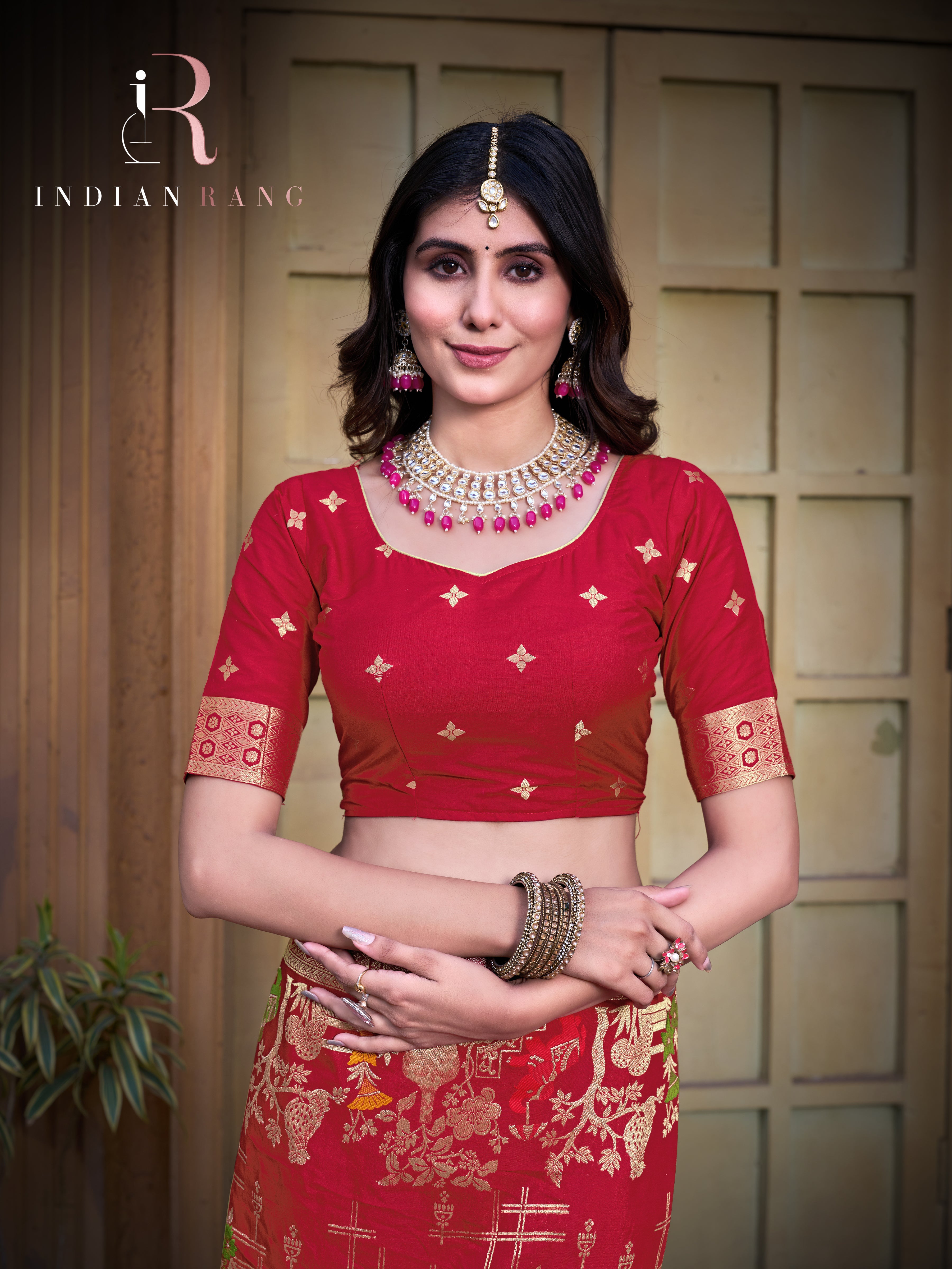 Stunning Red Color Pure Silk Fancy Saree