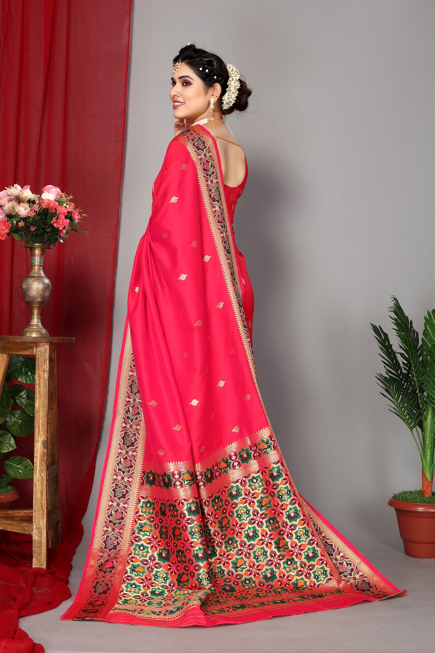 Latest Lunch Paithani Silk Red Saree