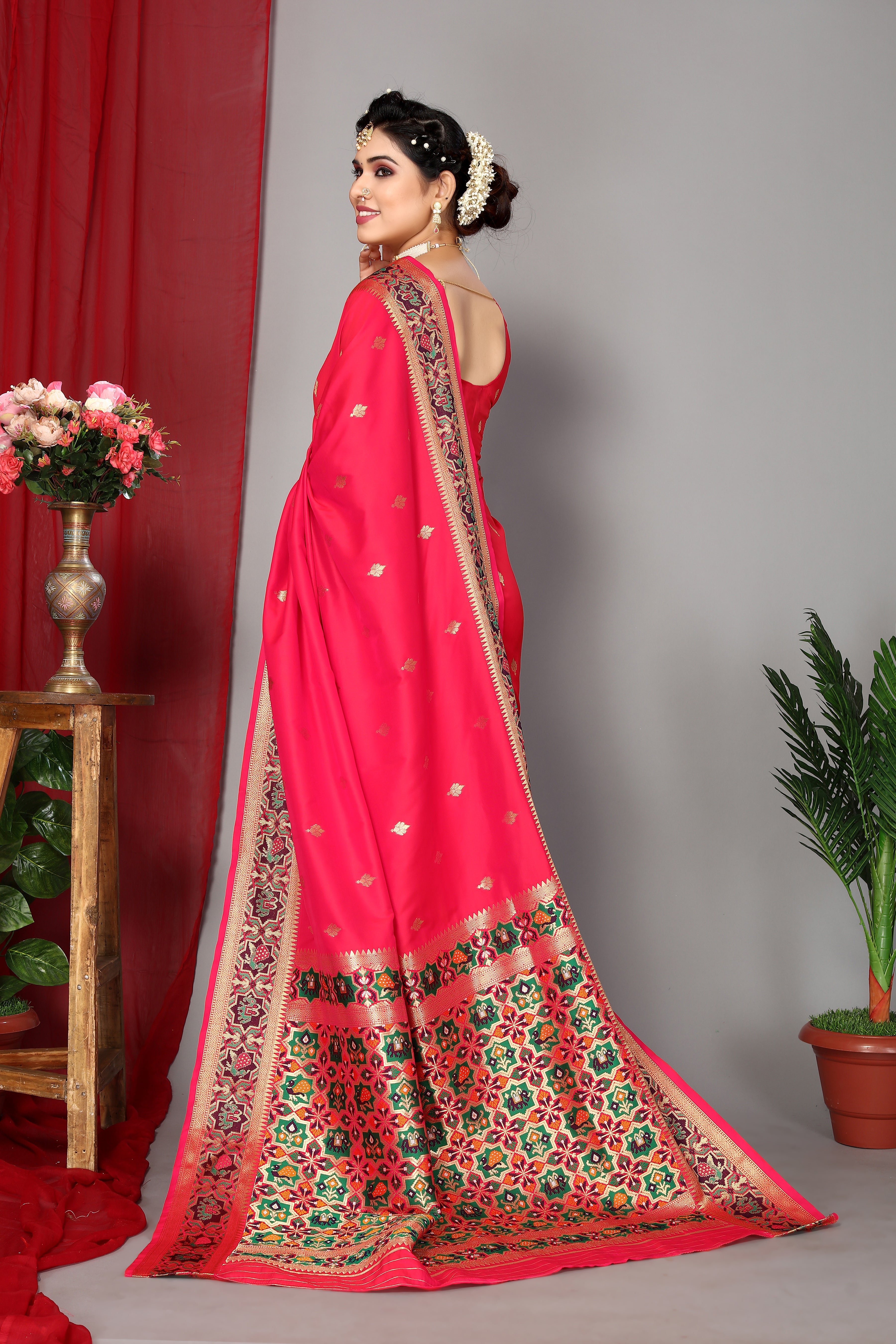 Latest Lunch Paithani Silk Red Saree