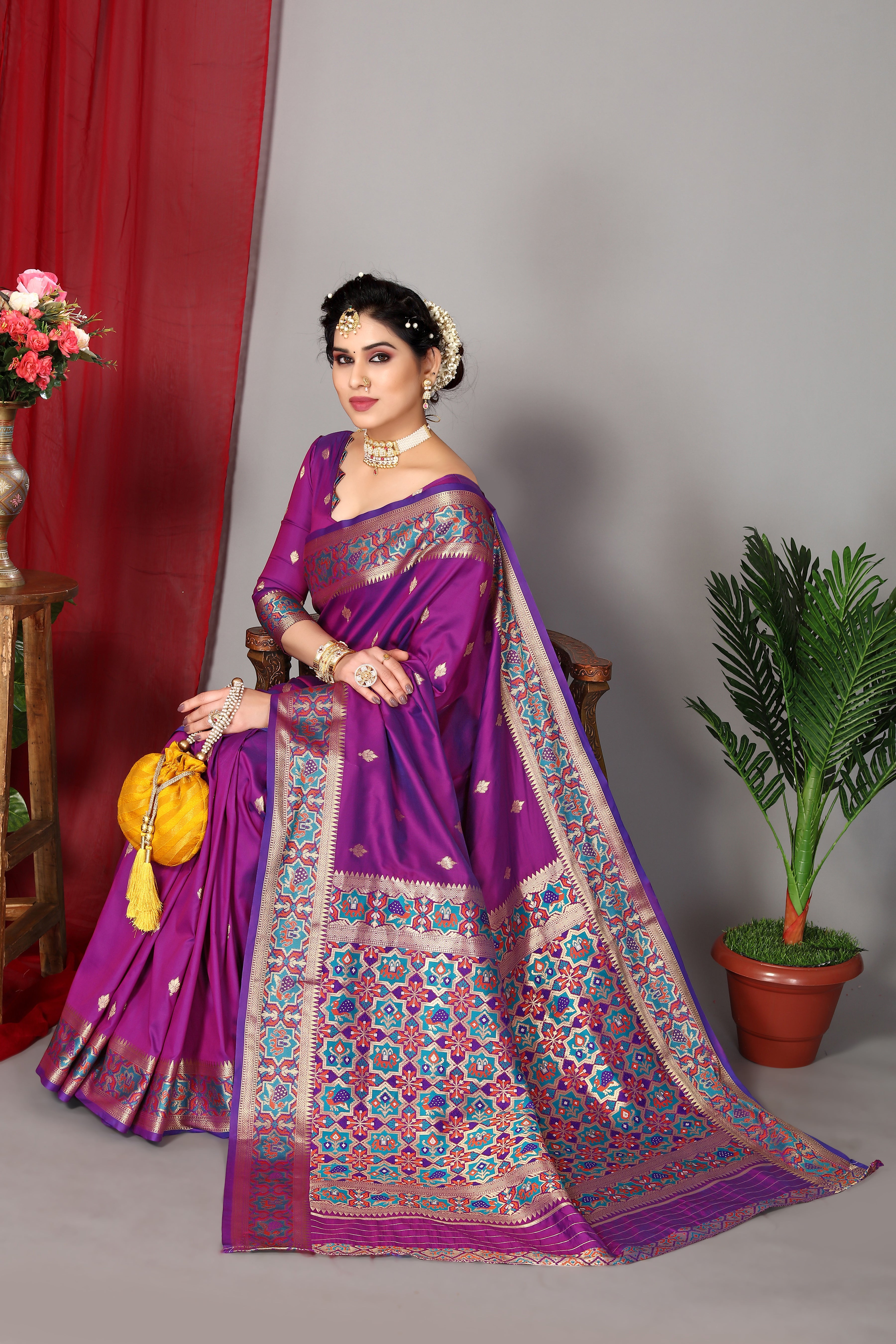 Paithani Silk New Collection Purple Saree