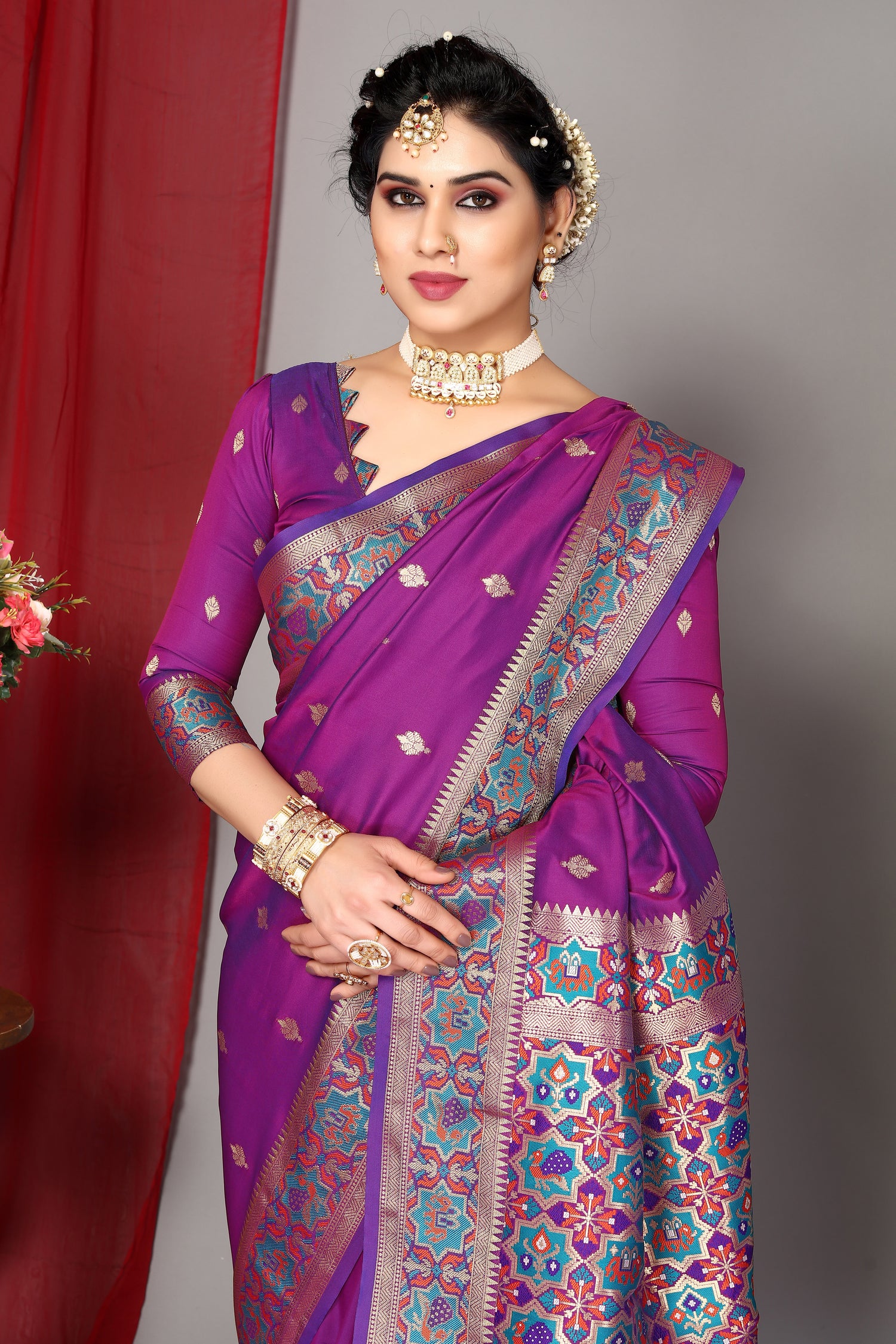 Paithani Silk New Collection Purple Saree