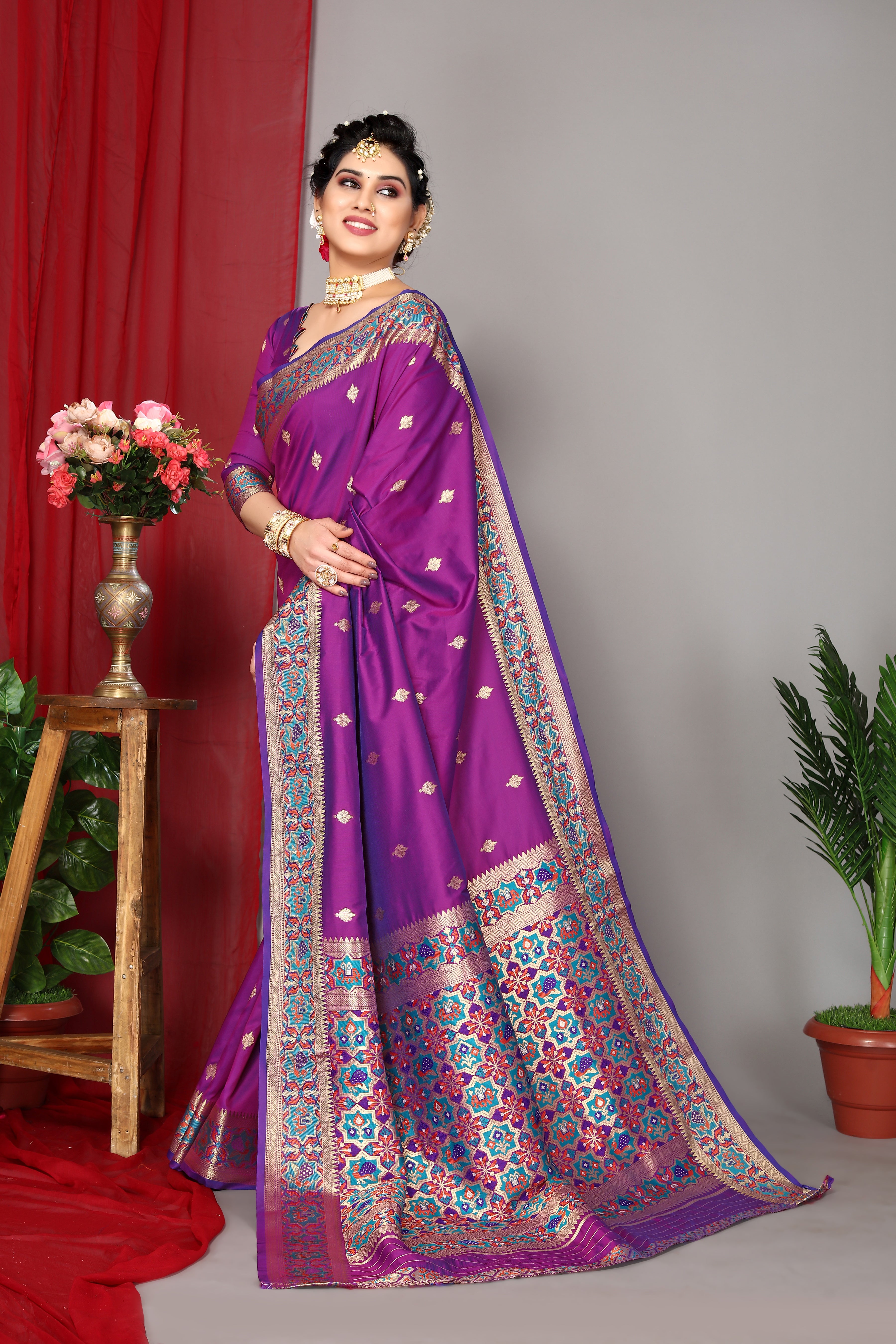 Paithani Silk New Collection Purple Saree