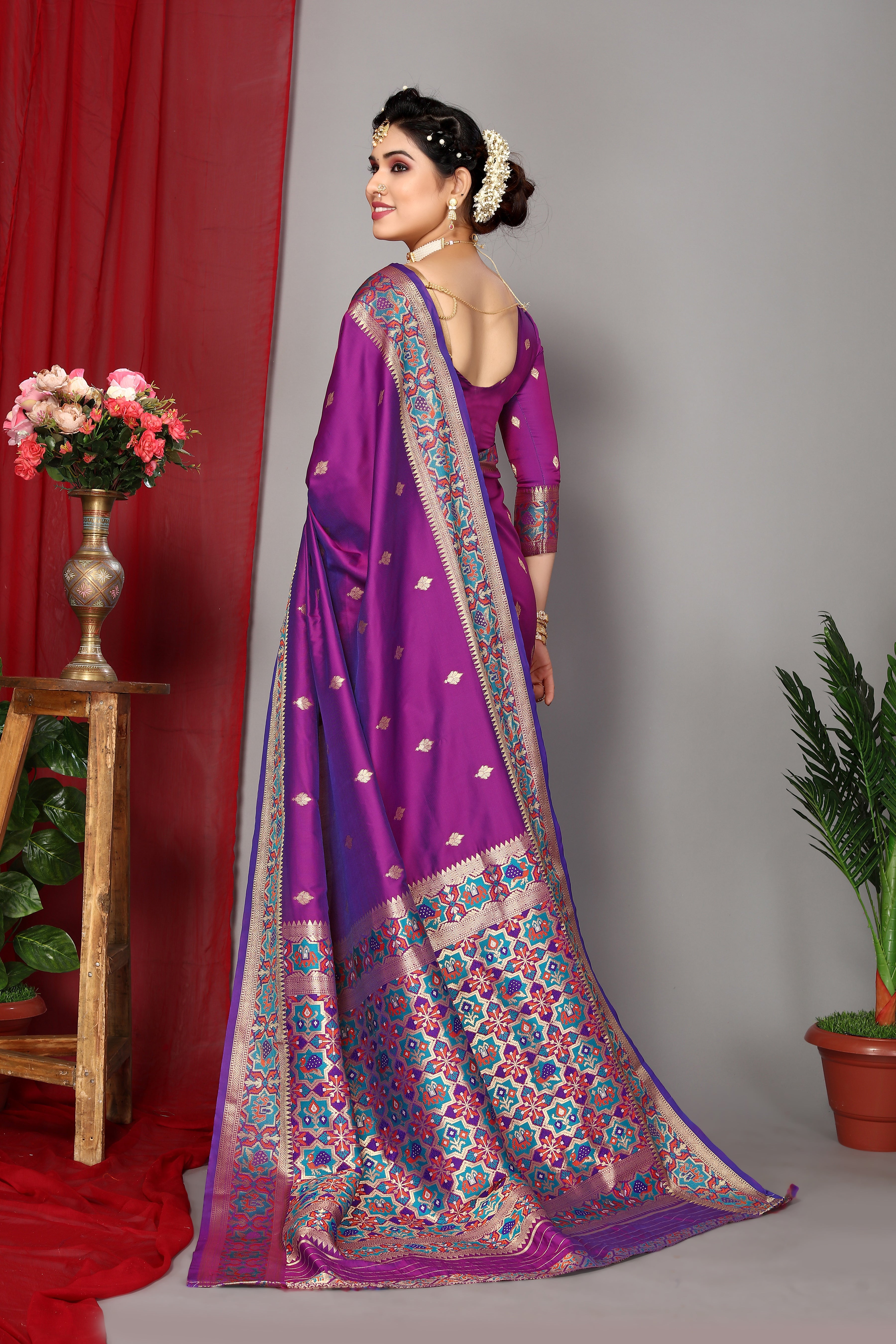 Paithani Silk New Collection Purple Saree