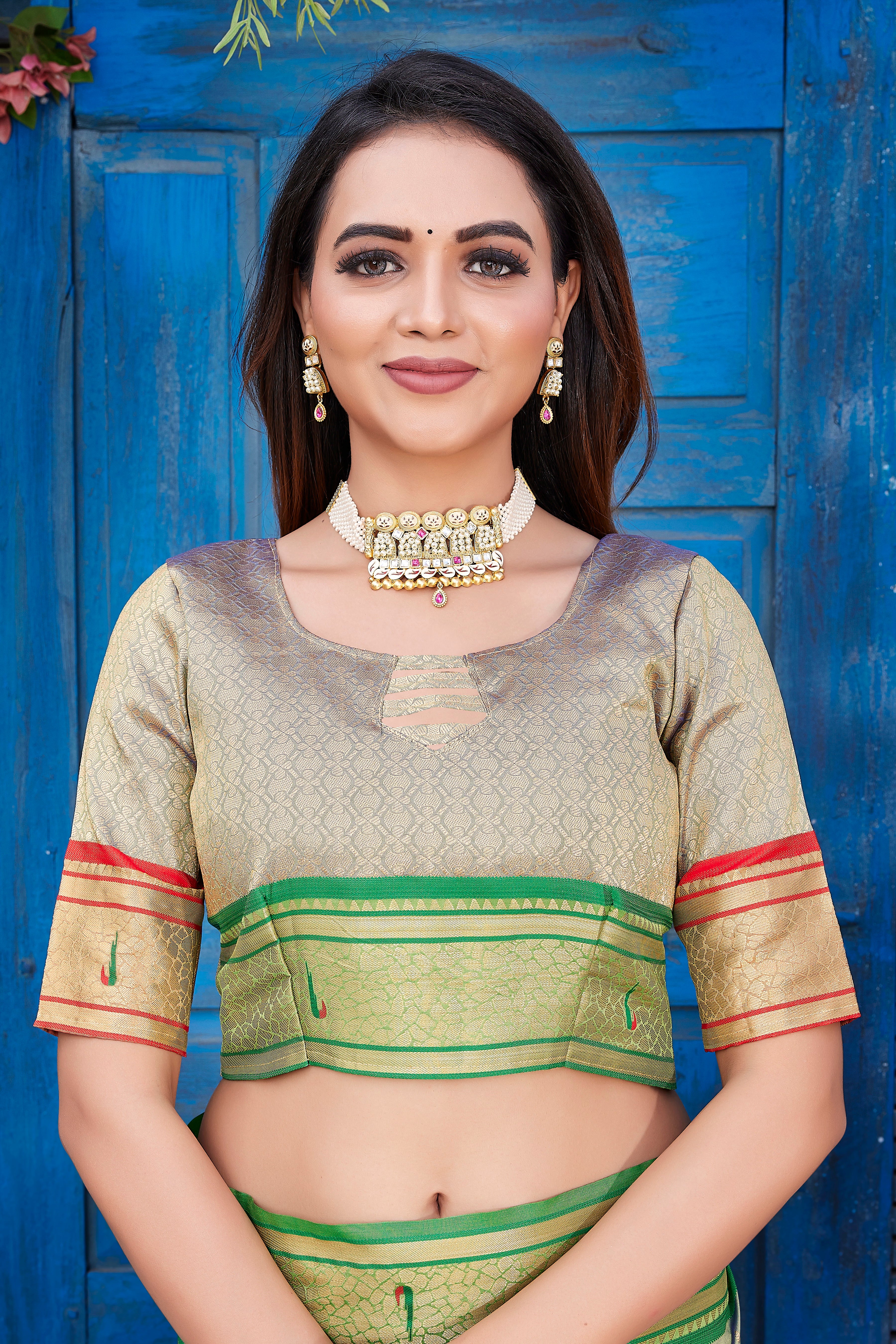New Design Green Color Paithani Silk Saree