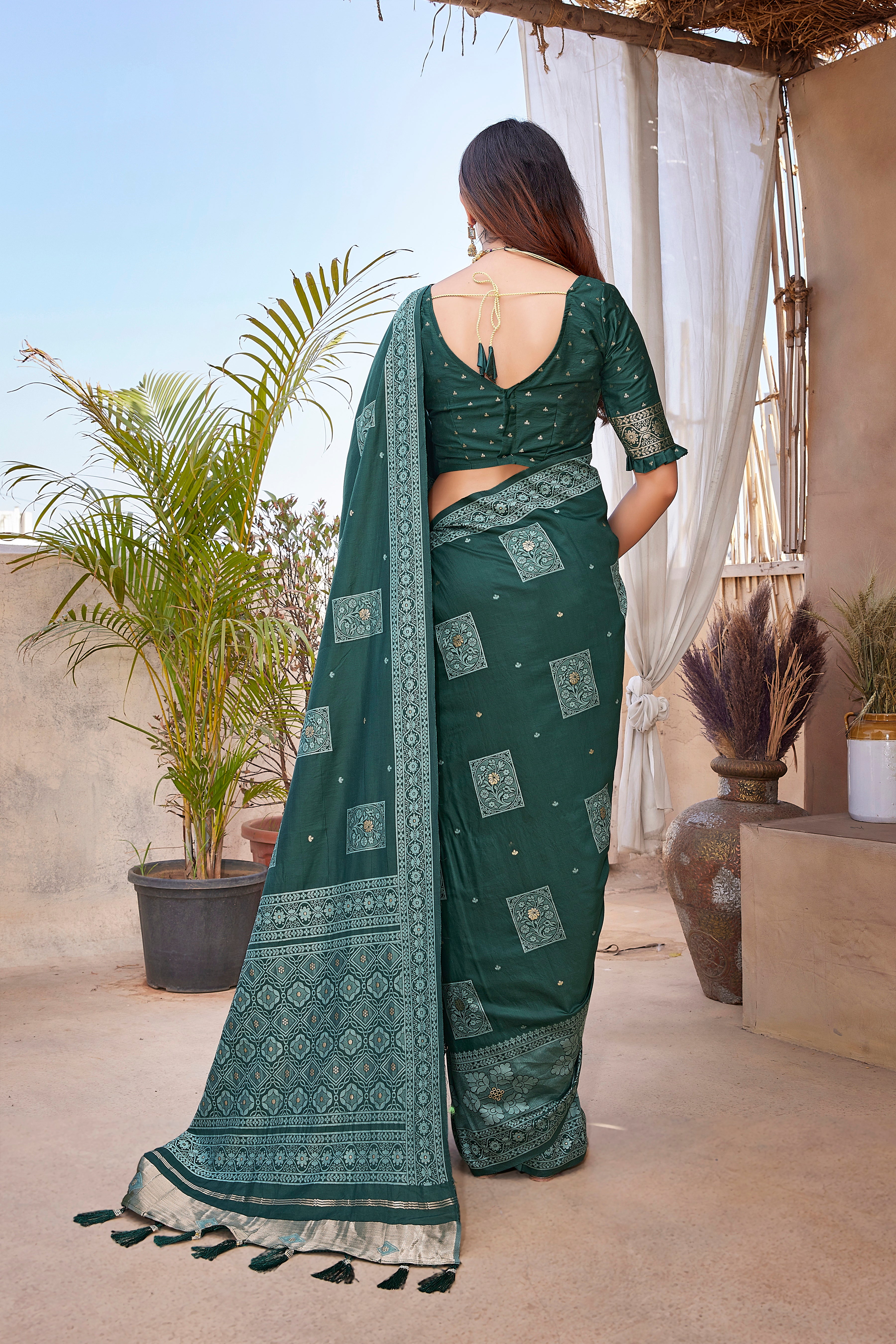Green Color Latest Design Paithani Silk Saree