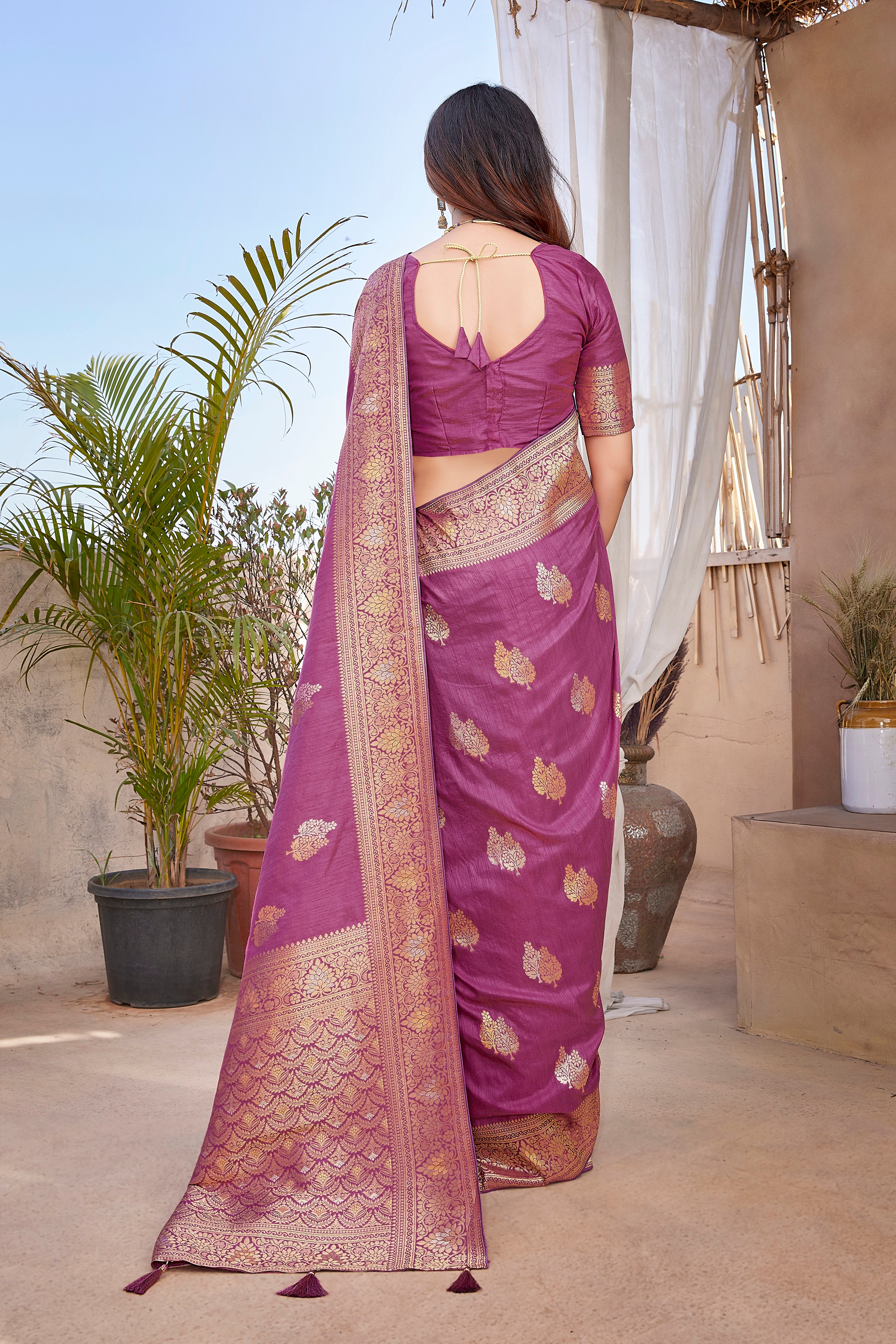 Paithani Silk Designer Purple Color Saree