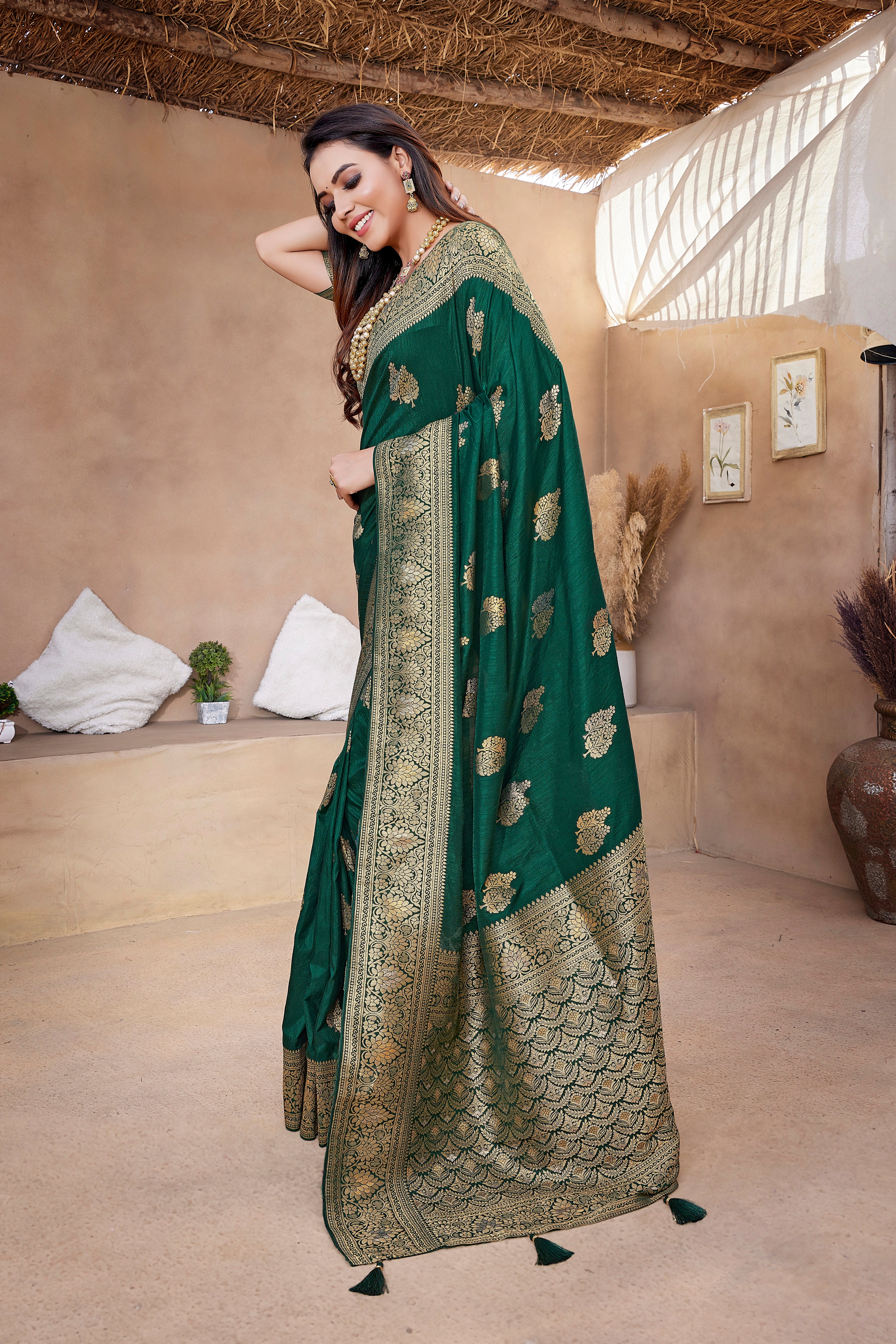 Classy Green Color Paithani Silk Saree