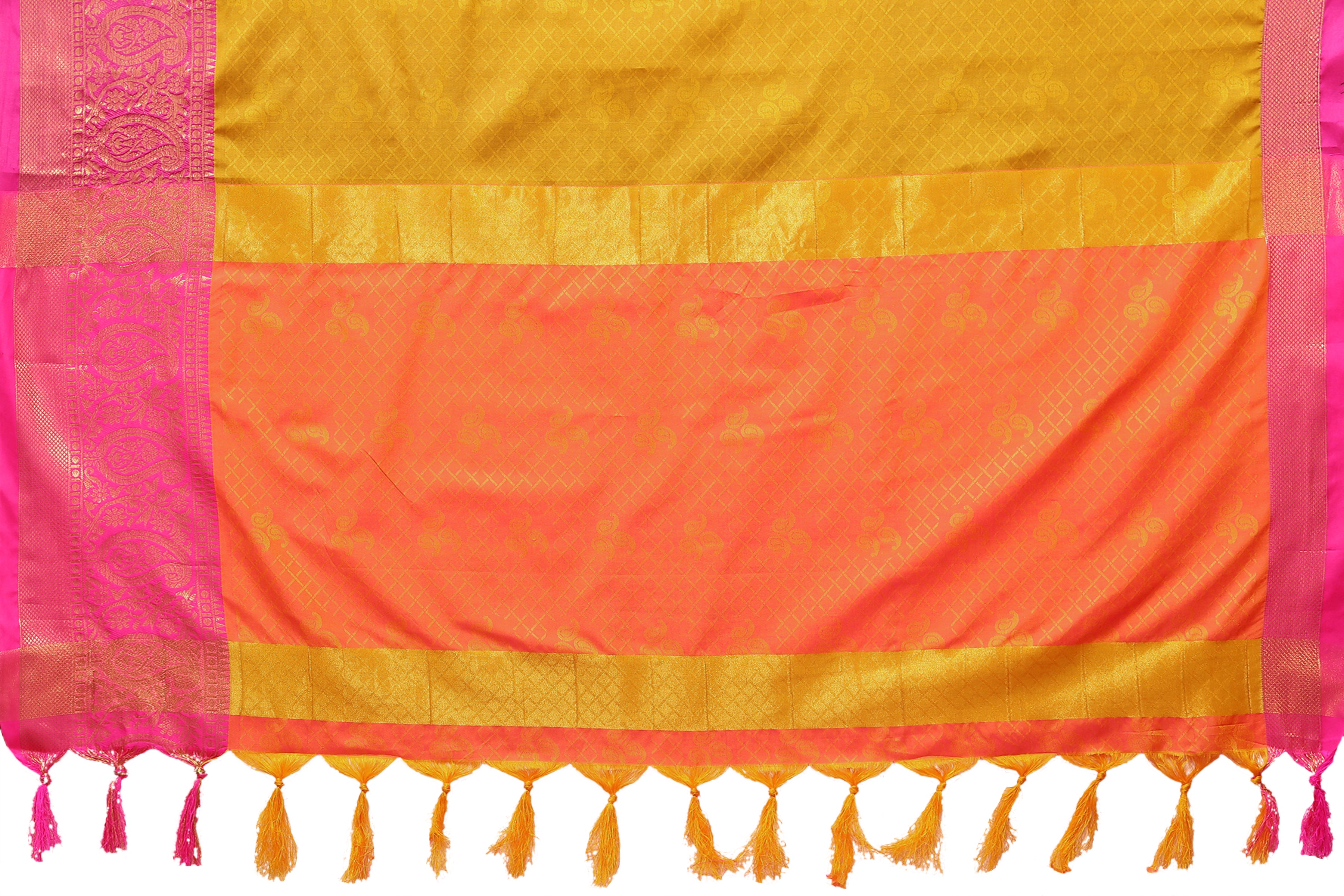 Latest Yellow Color Pure Rubina Silk Saree
