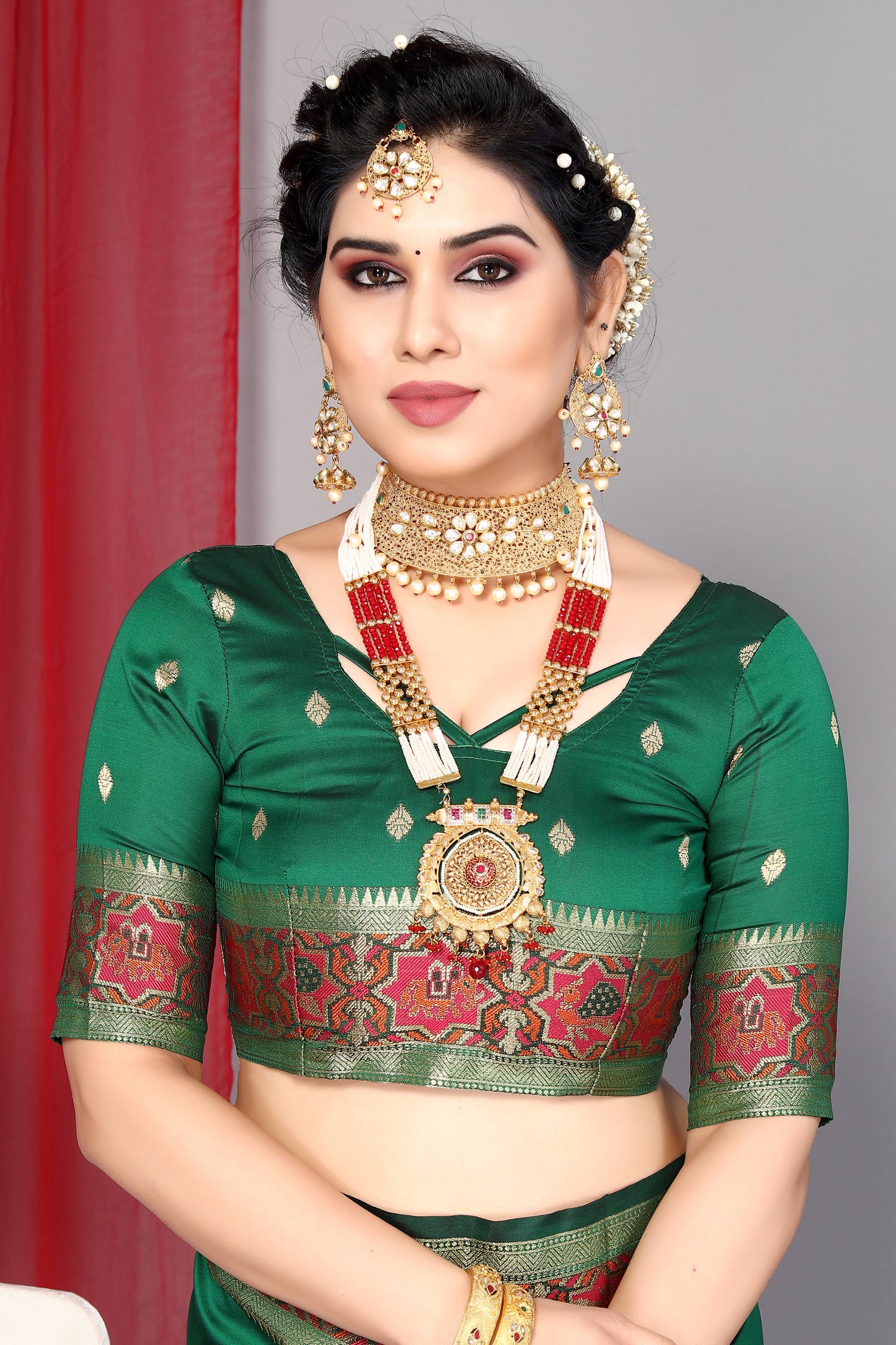 Dark Green Wedding Wear Paithani Silk Saree