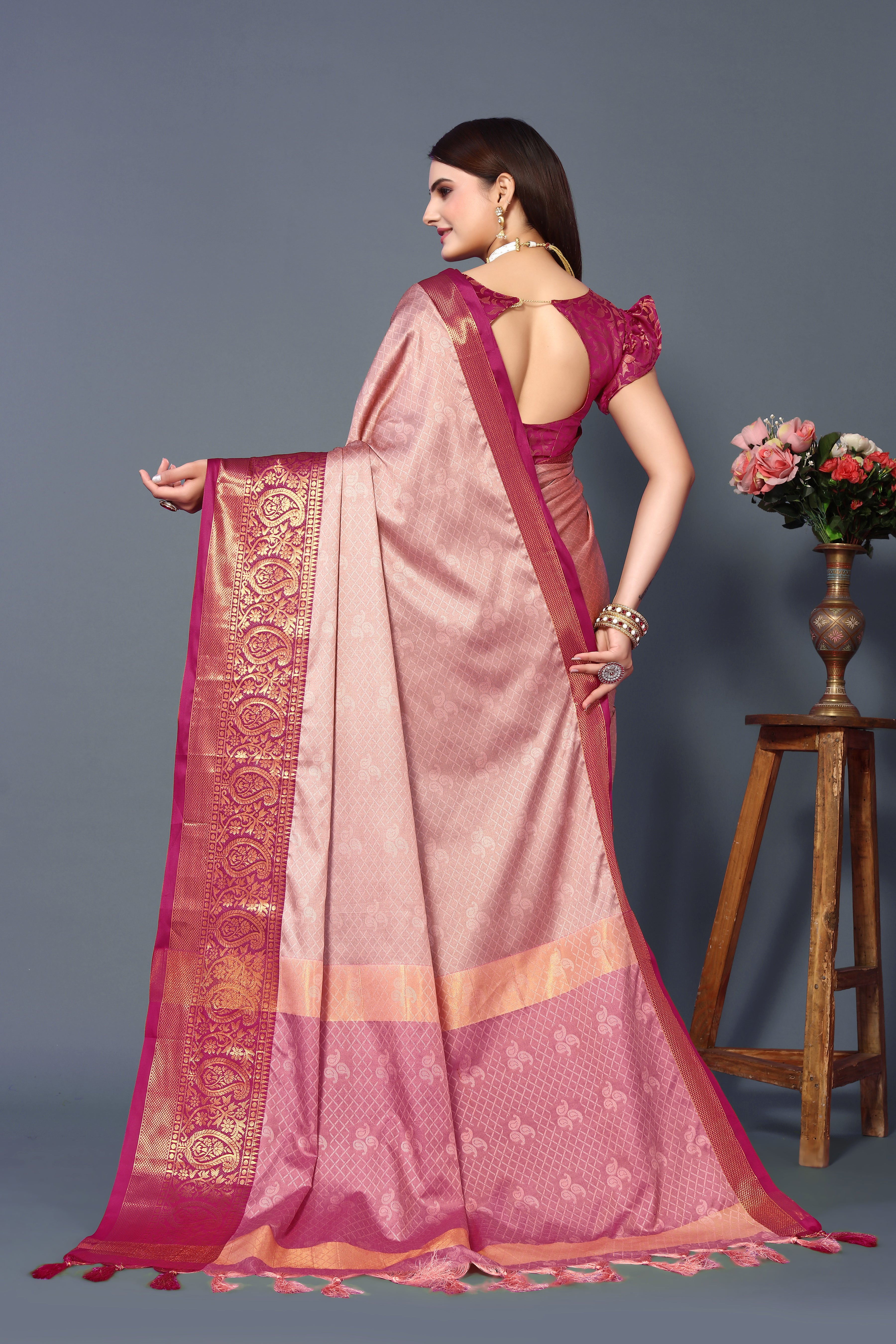Festival Wear Pink Color Rubina Silk Saree