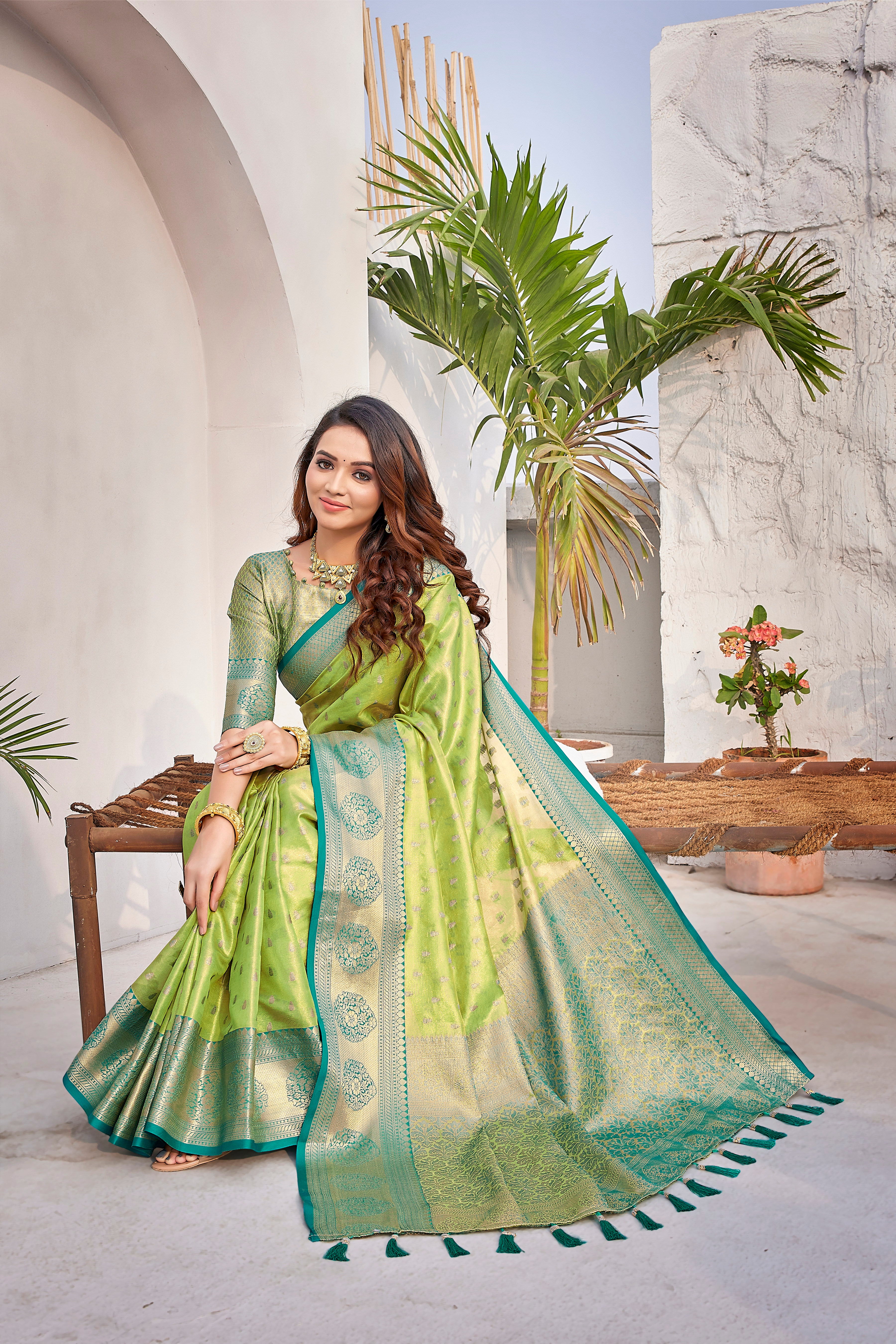 New Collection Green Color Silk Saree