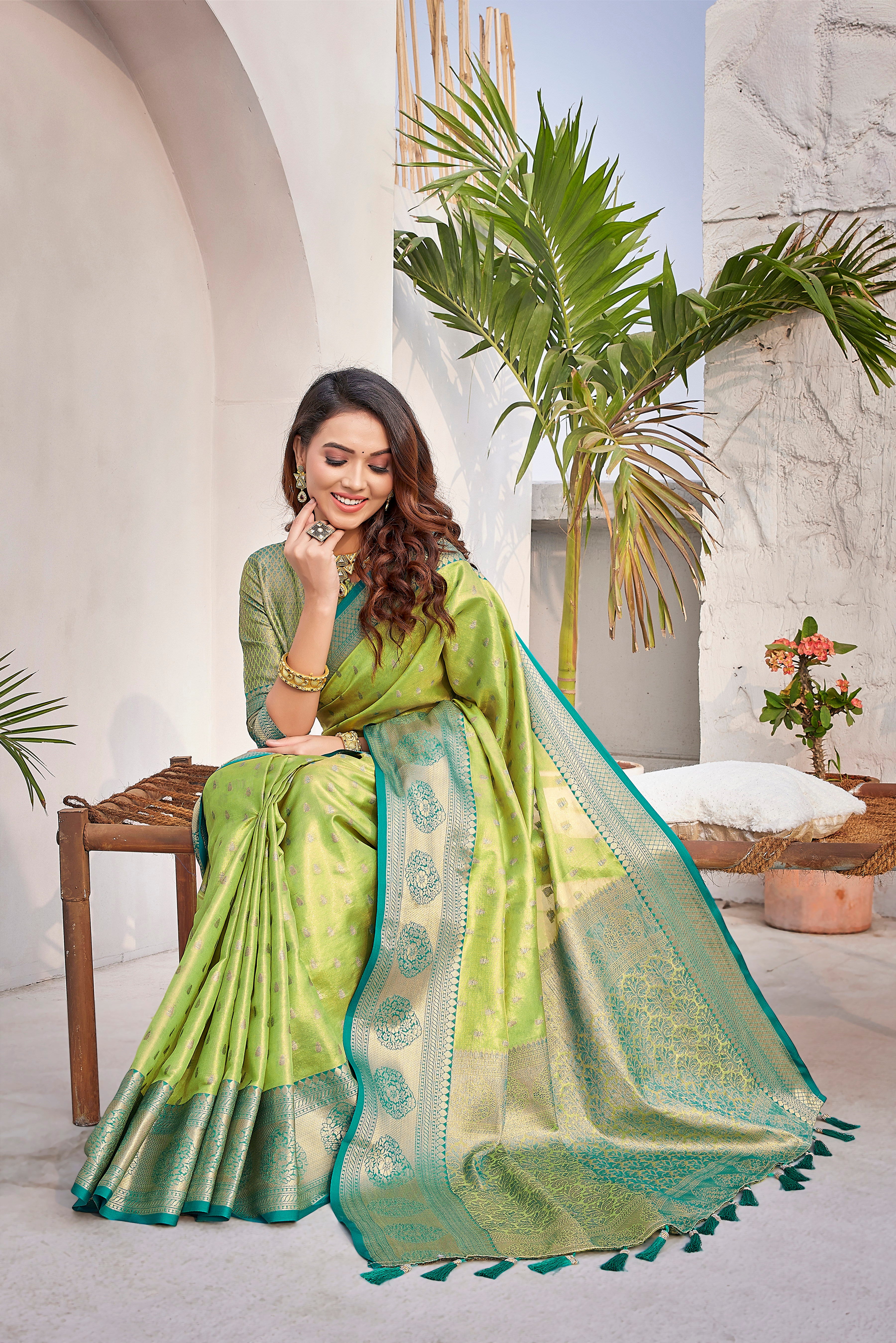 New Collection Green Color Silk Saree