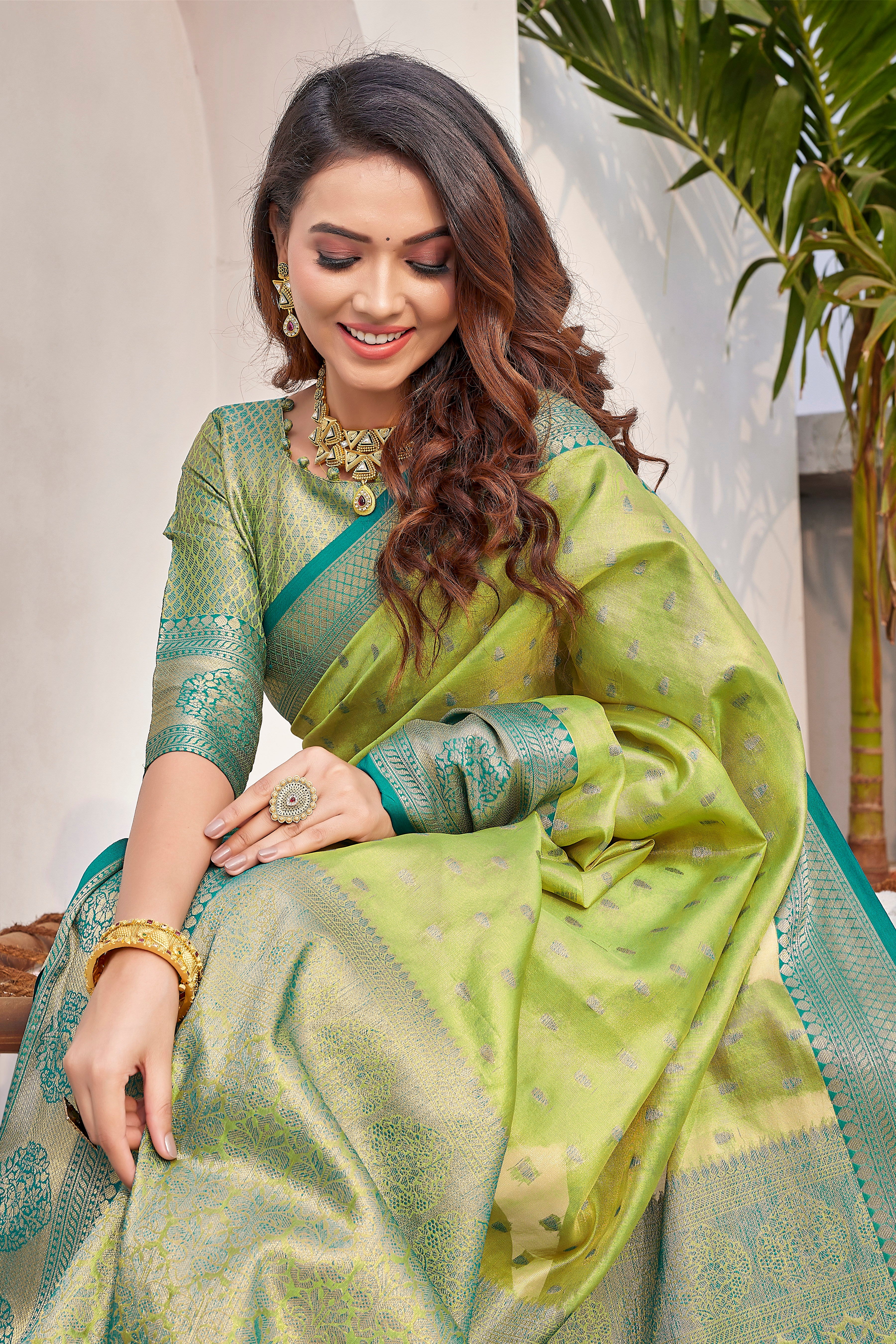 New Collection Green Color Silk Saree