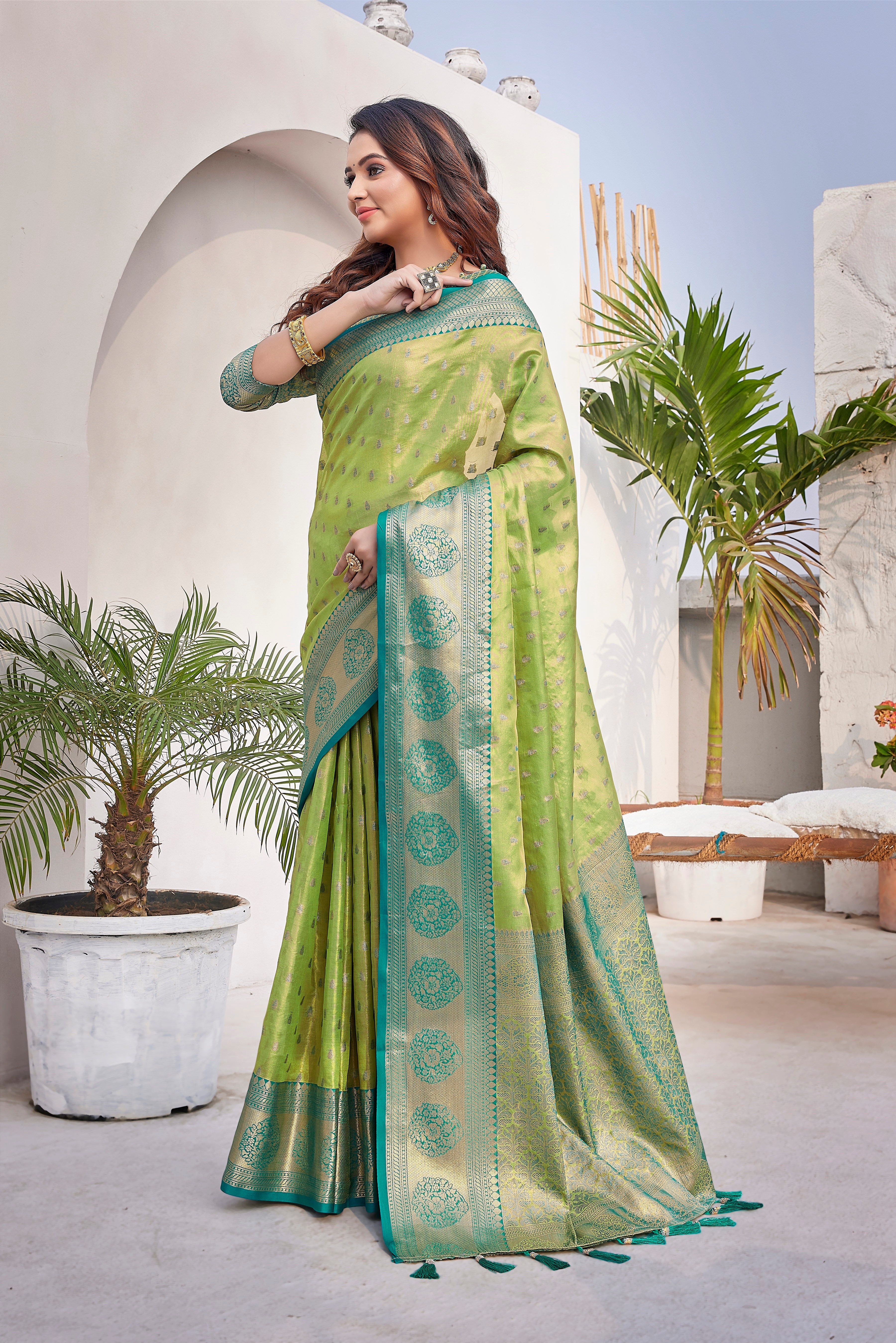 New Collection Green Color Silk Saree
