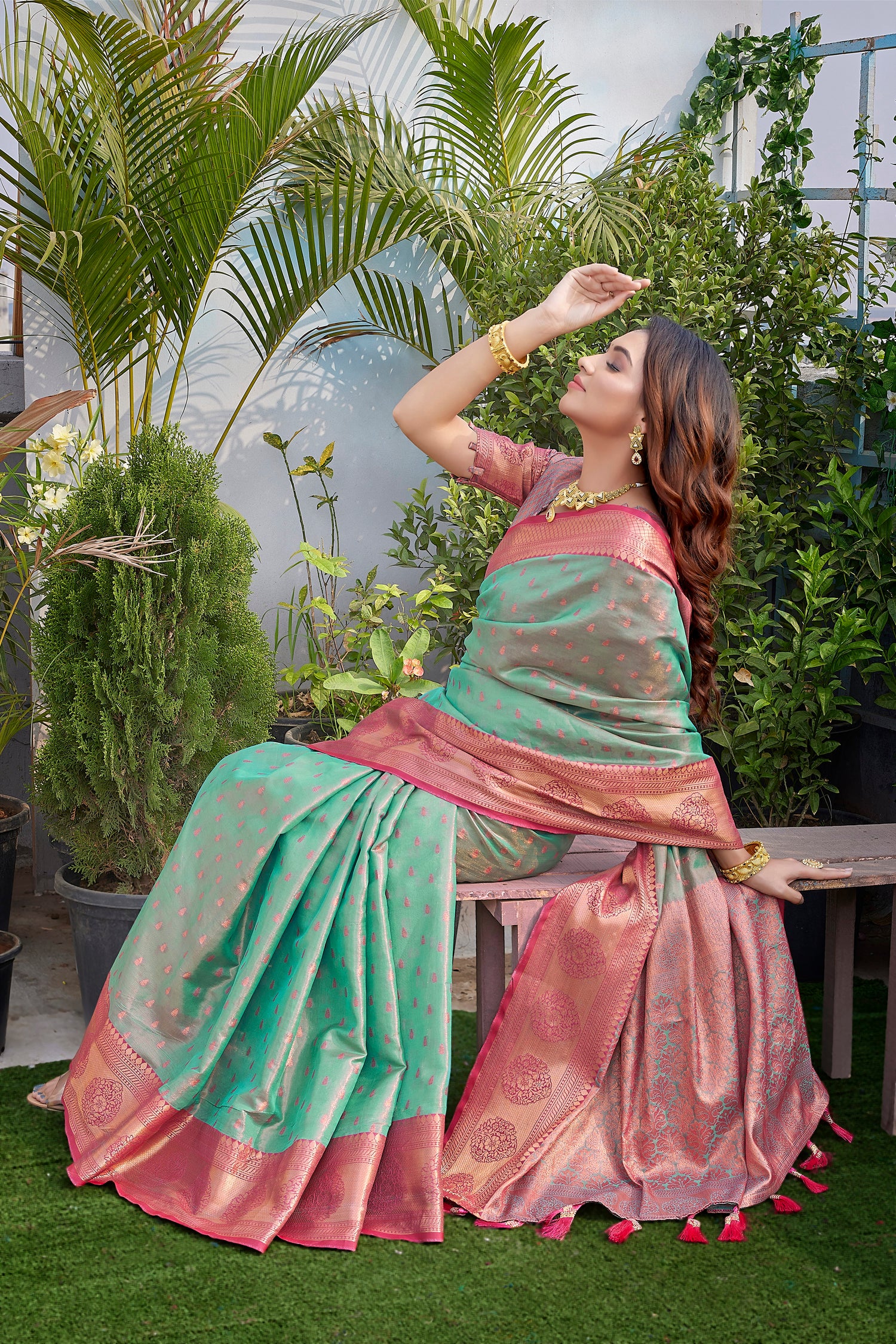 Heavy Pure Silk Blue Color Saree