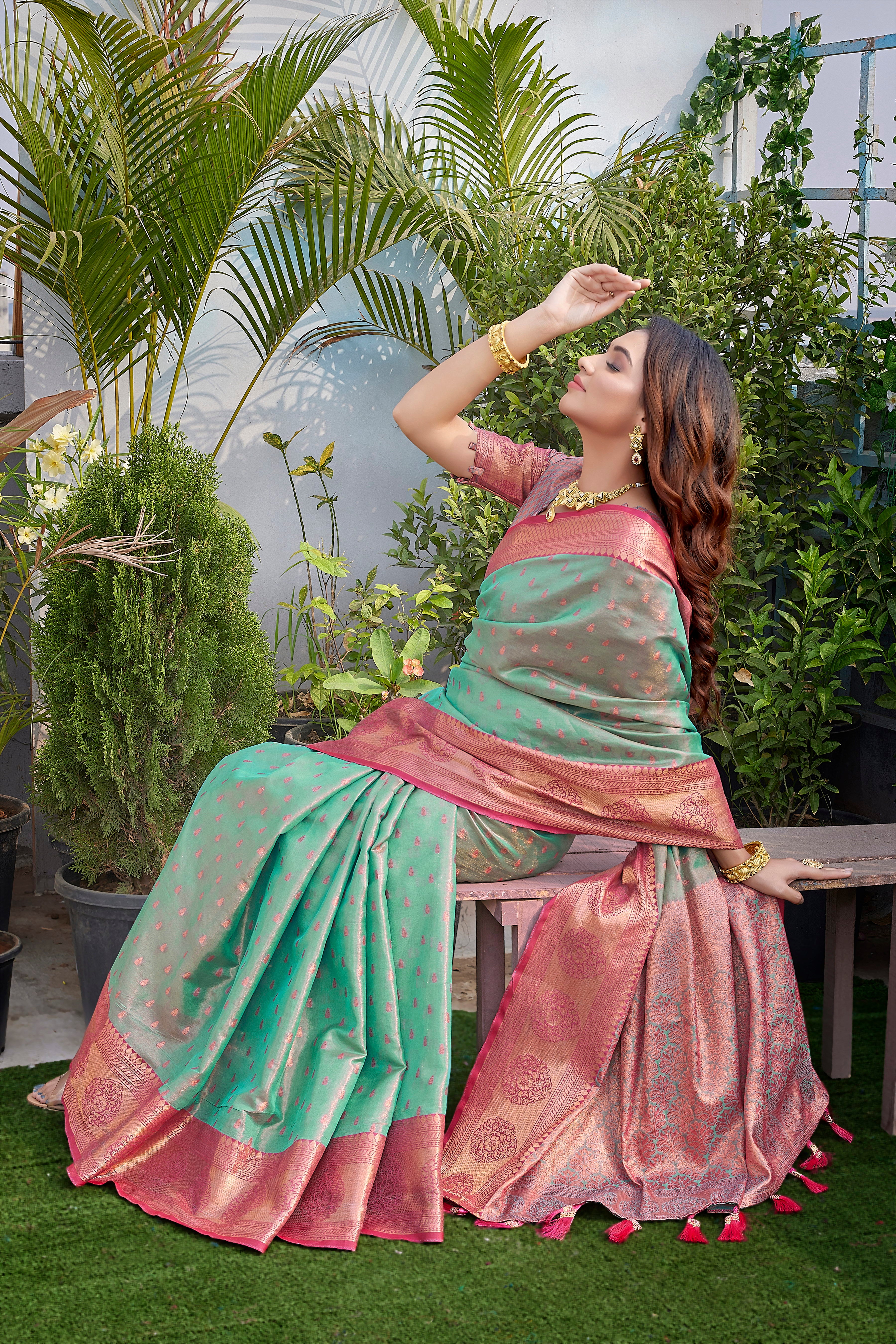 Heavy Pure Silk Blue Color Saree