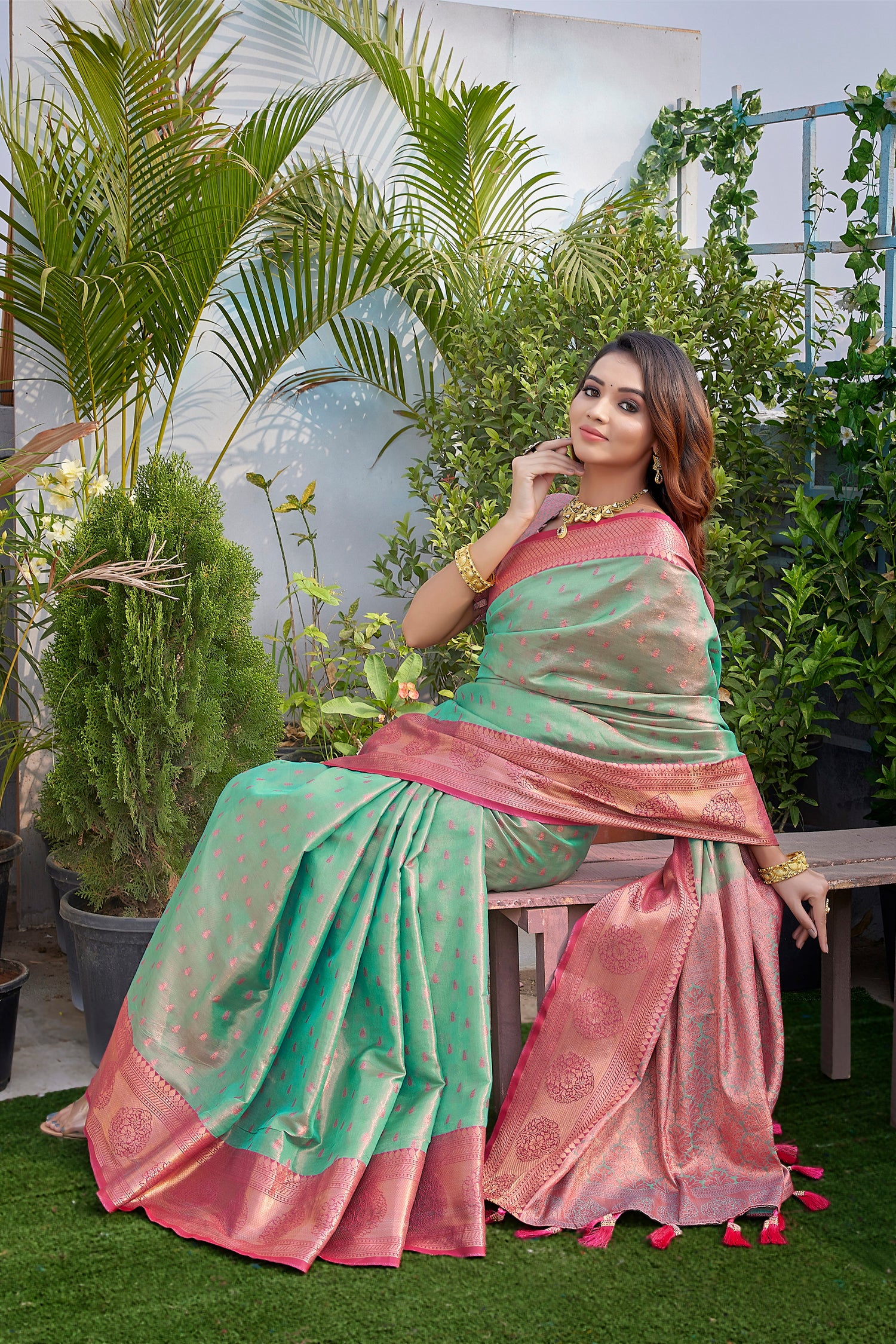 Heavy Pure Silk Blue Color Saree