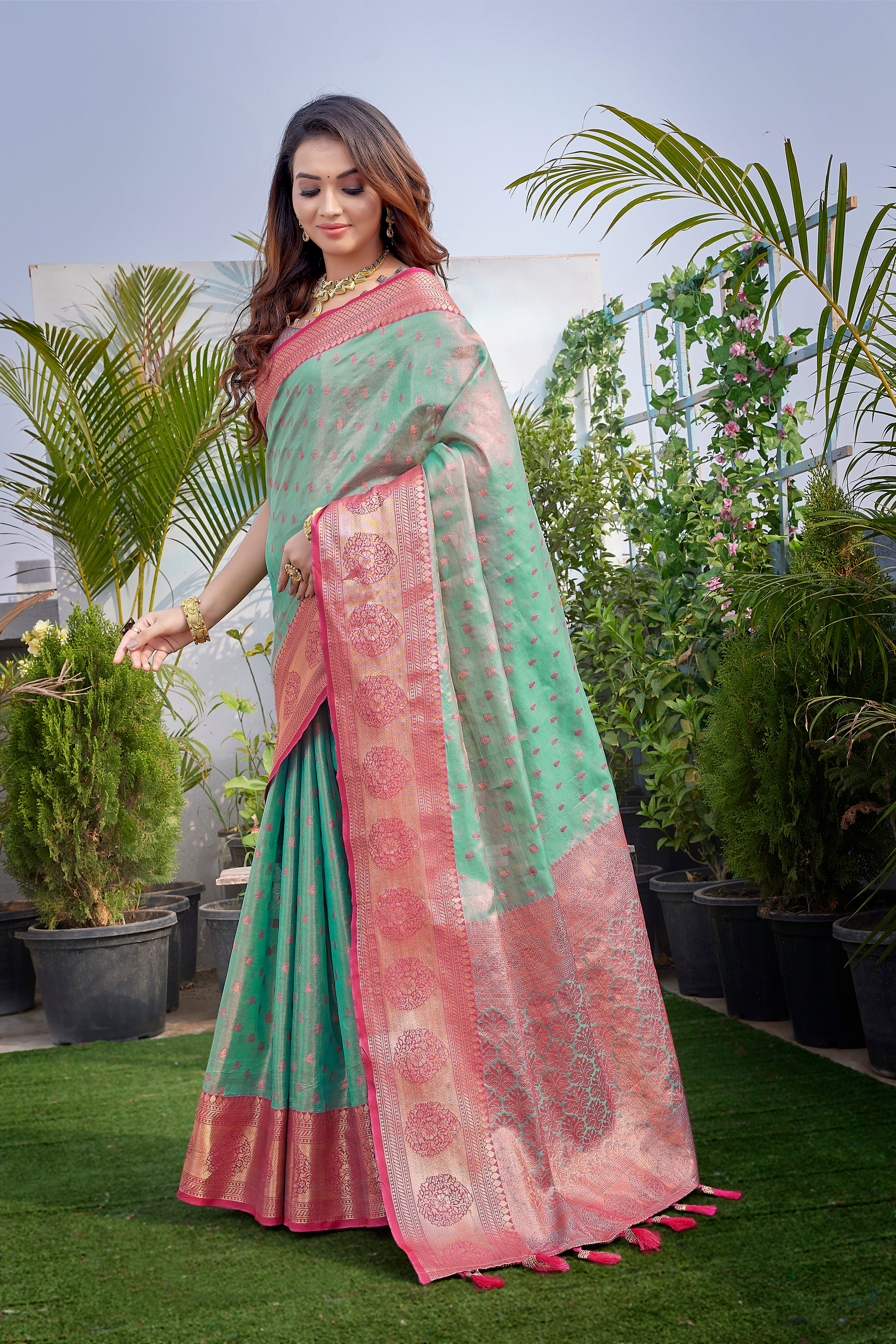 Heavy Pure Silk Blue Color Saree