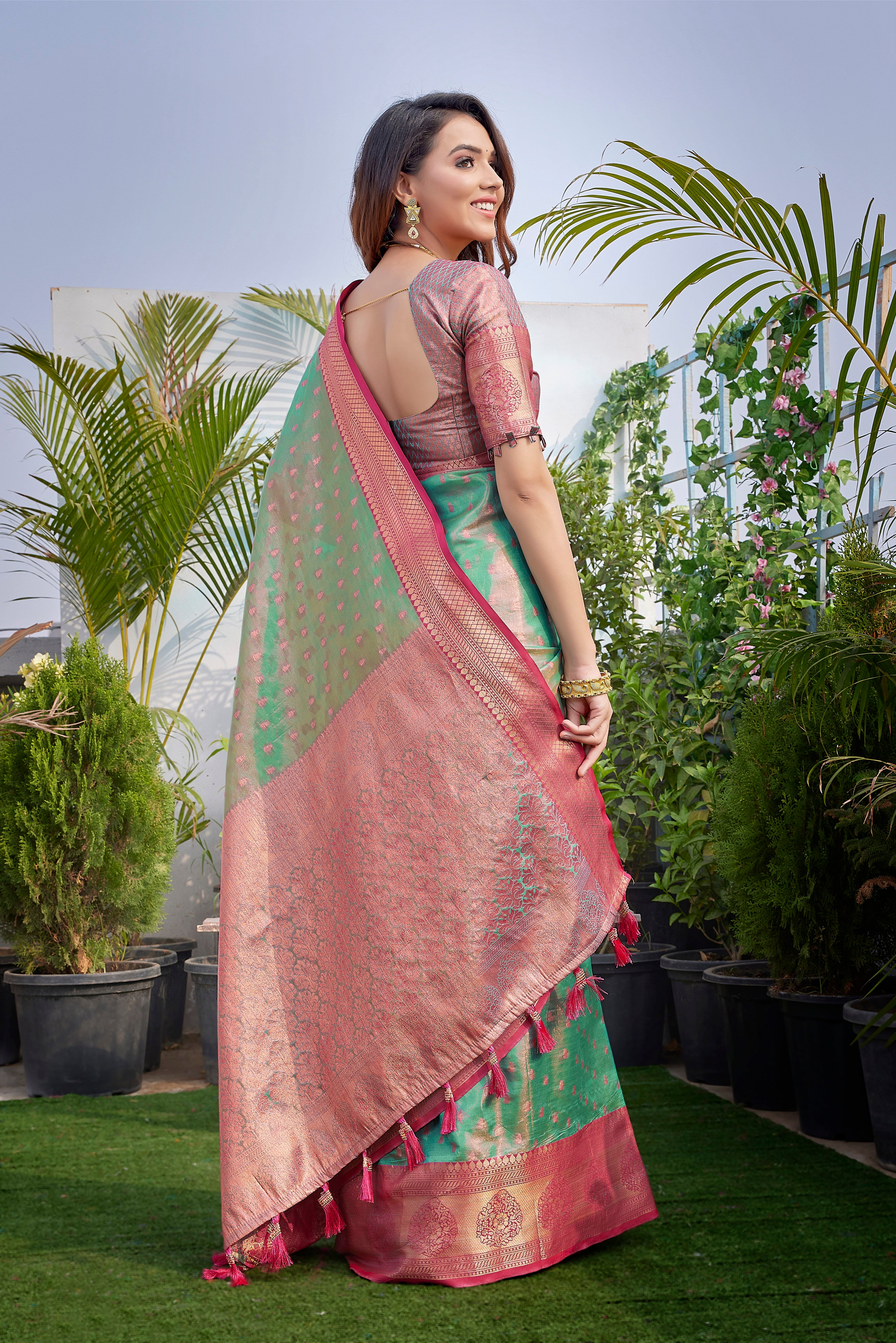 Heavy Pure Silk Blue Color Saree