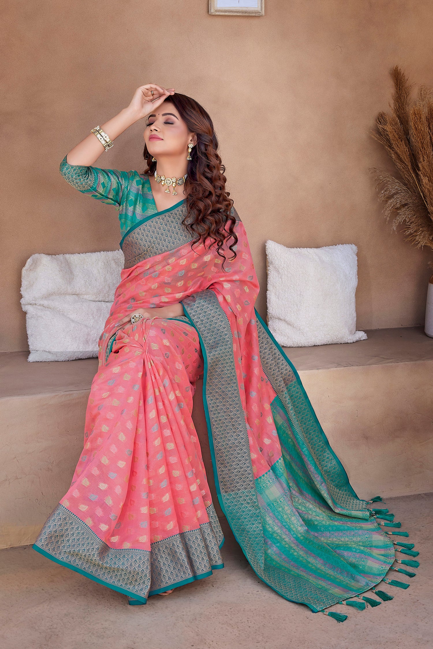 Exclusive Pink Color Soft Zarna Silk Saree