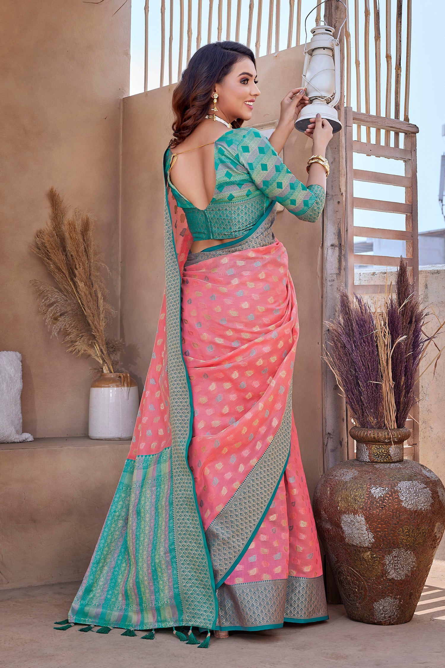 Exclusive Pink Color Soft Zarna Silk Saree