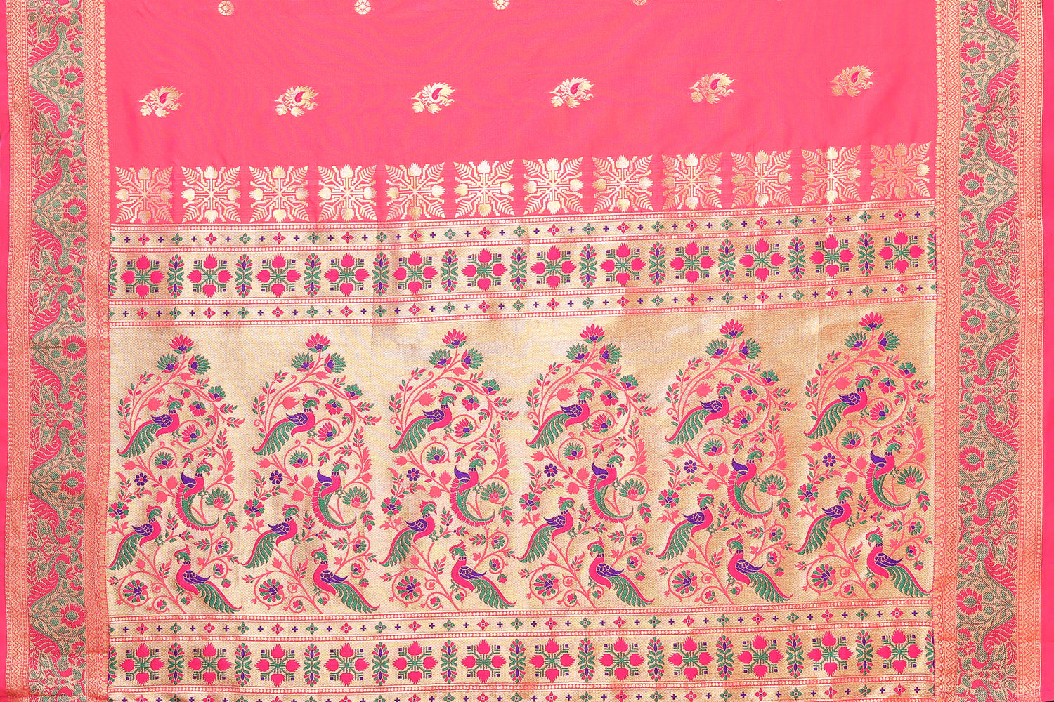 Peach Color Paithani Silk Beautiful Saree