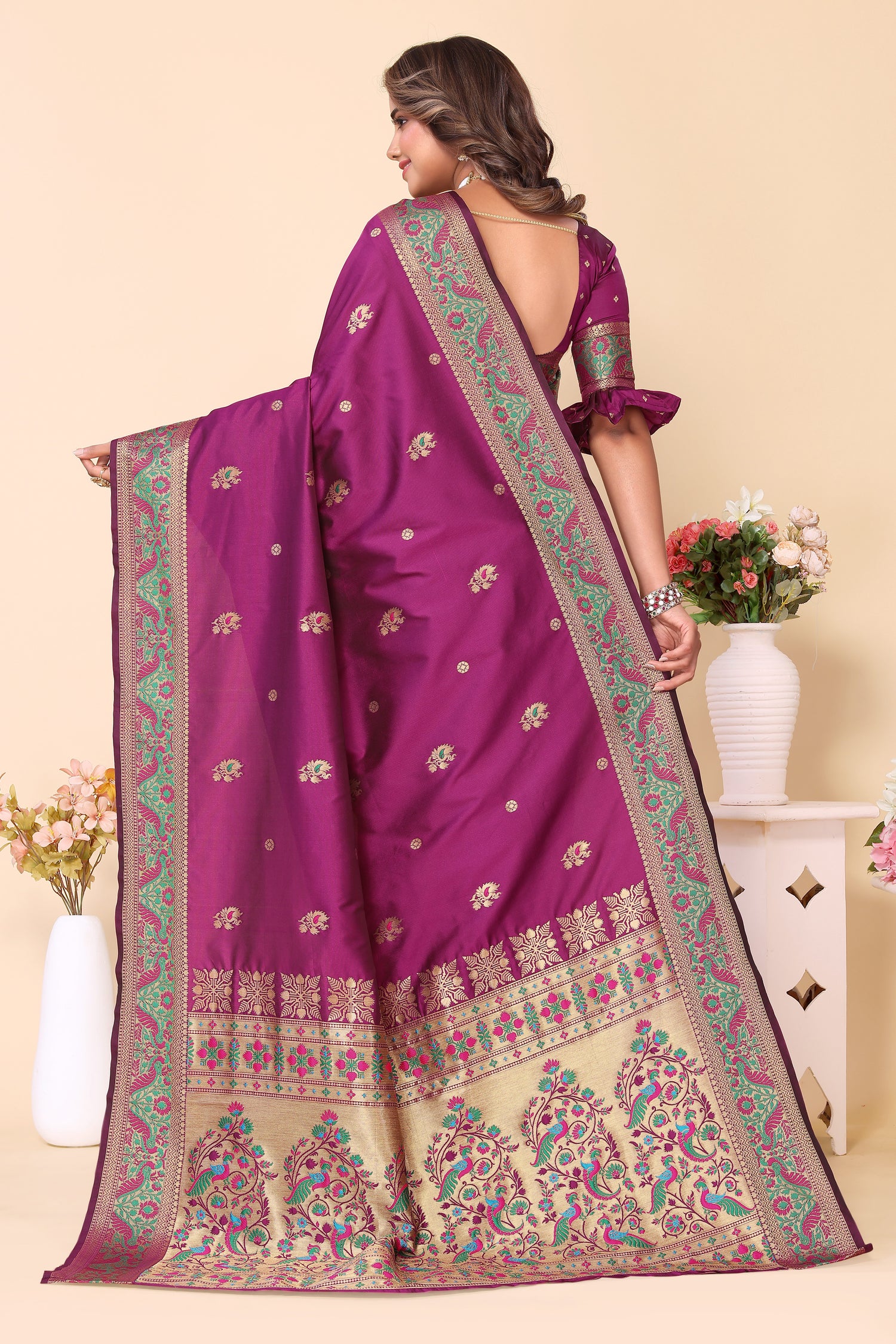 Classic Purple Color Paithani Silk Saree