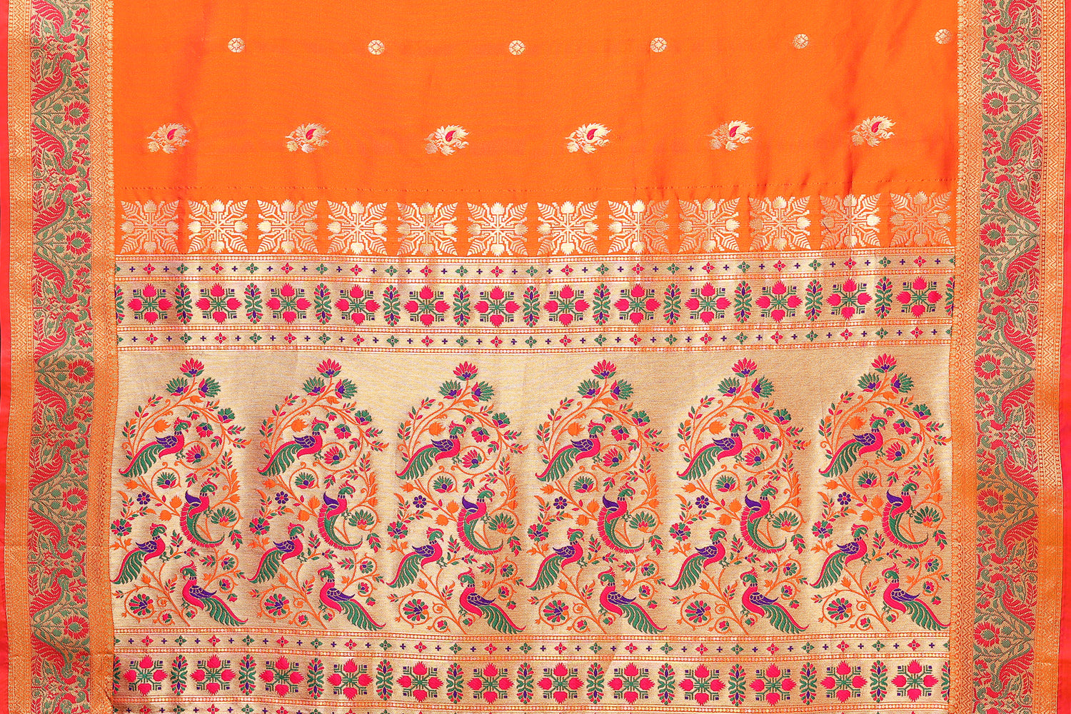 Orange Color Piathani Silk Designer Saree