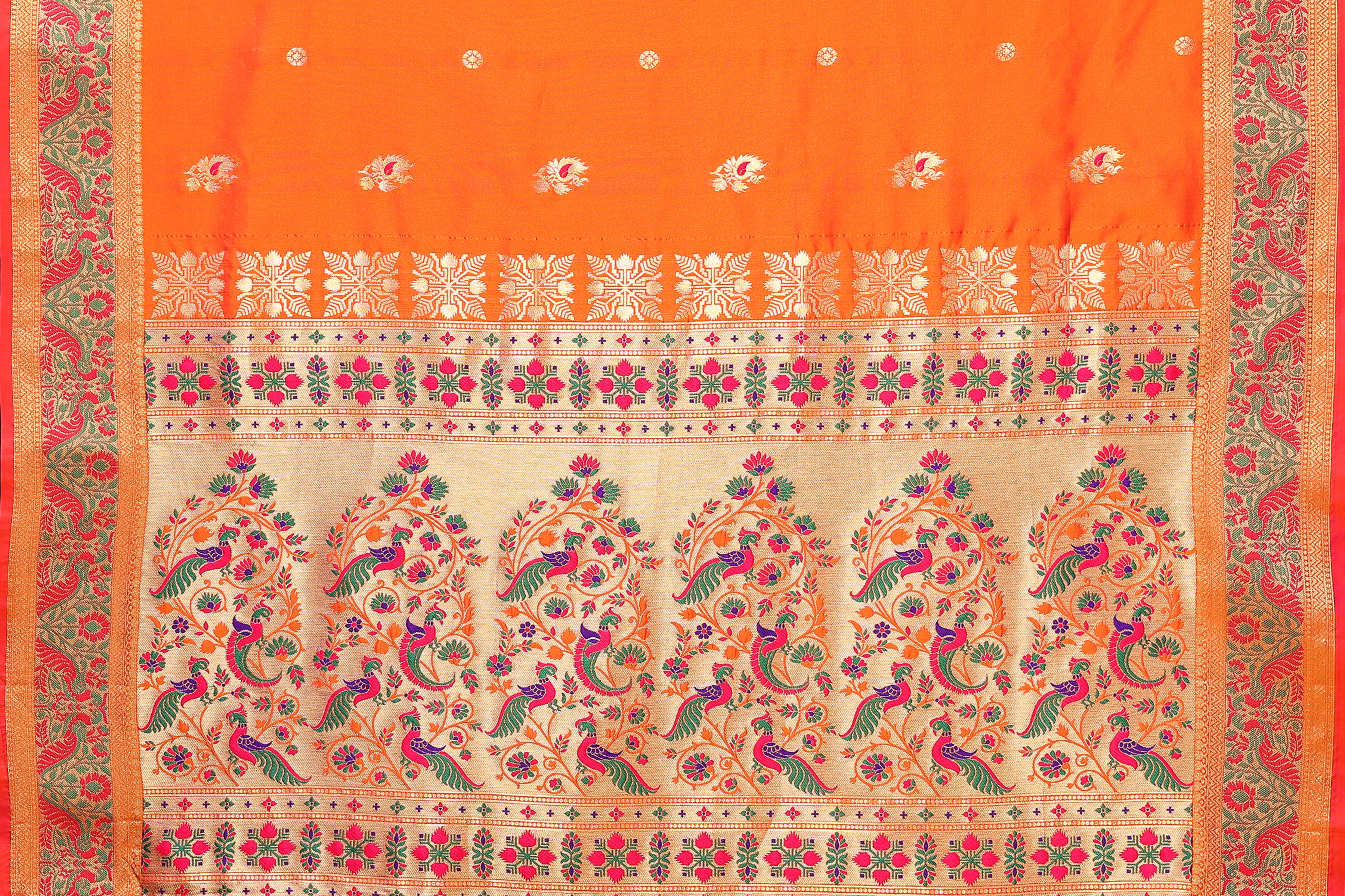 Orange Color Piathani Silk Designer Saree