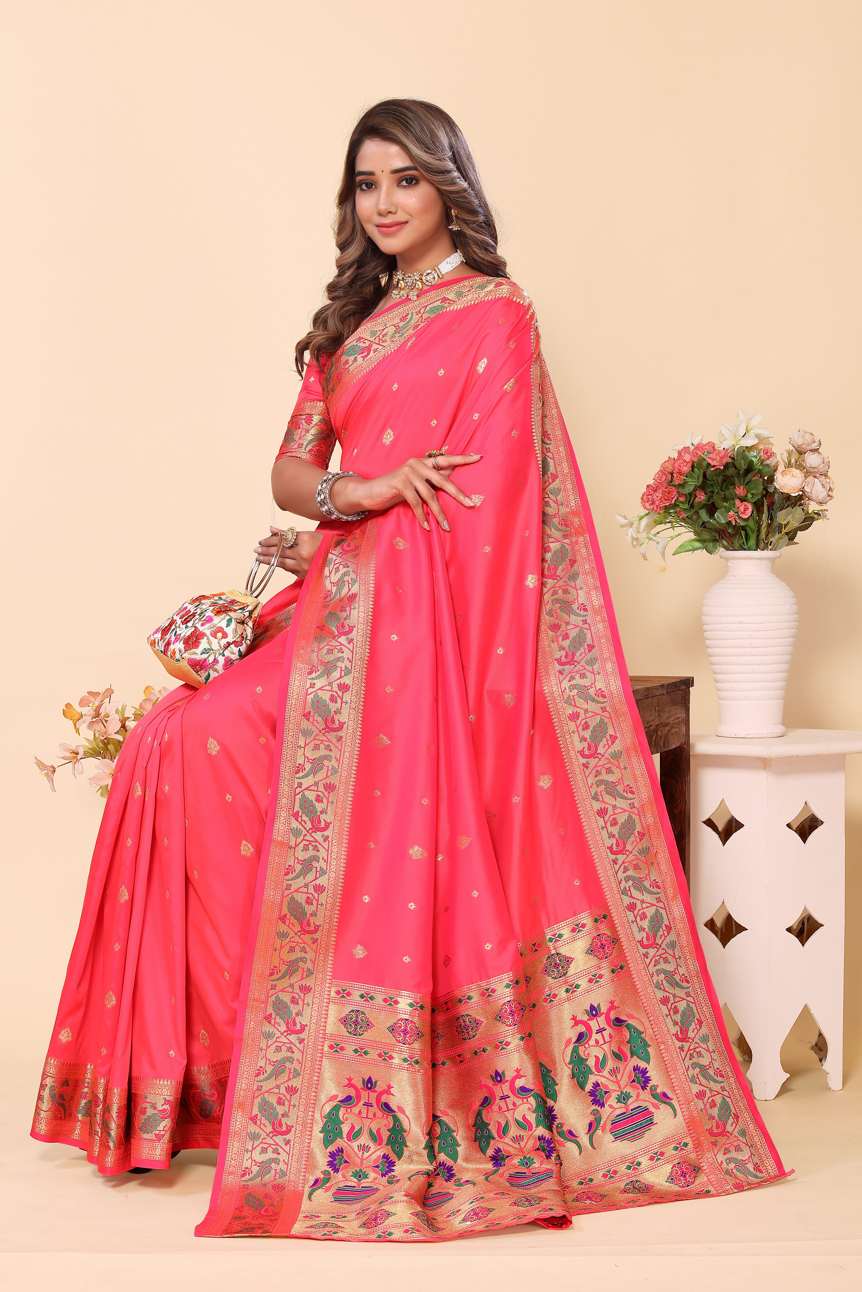 Luxury Party Wear Paithani Silk Saree