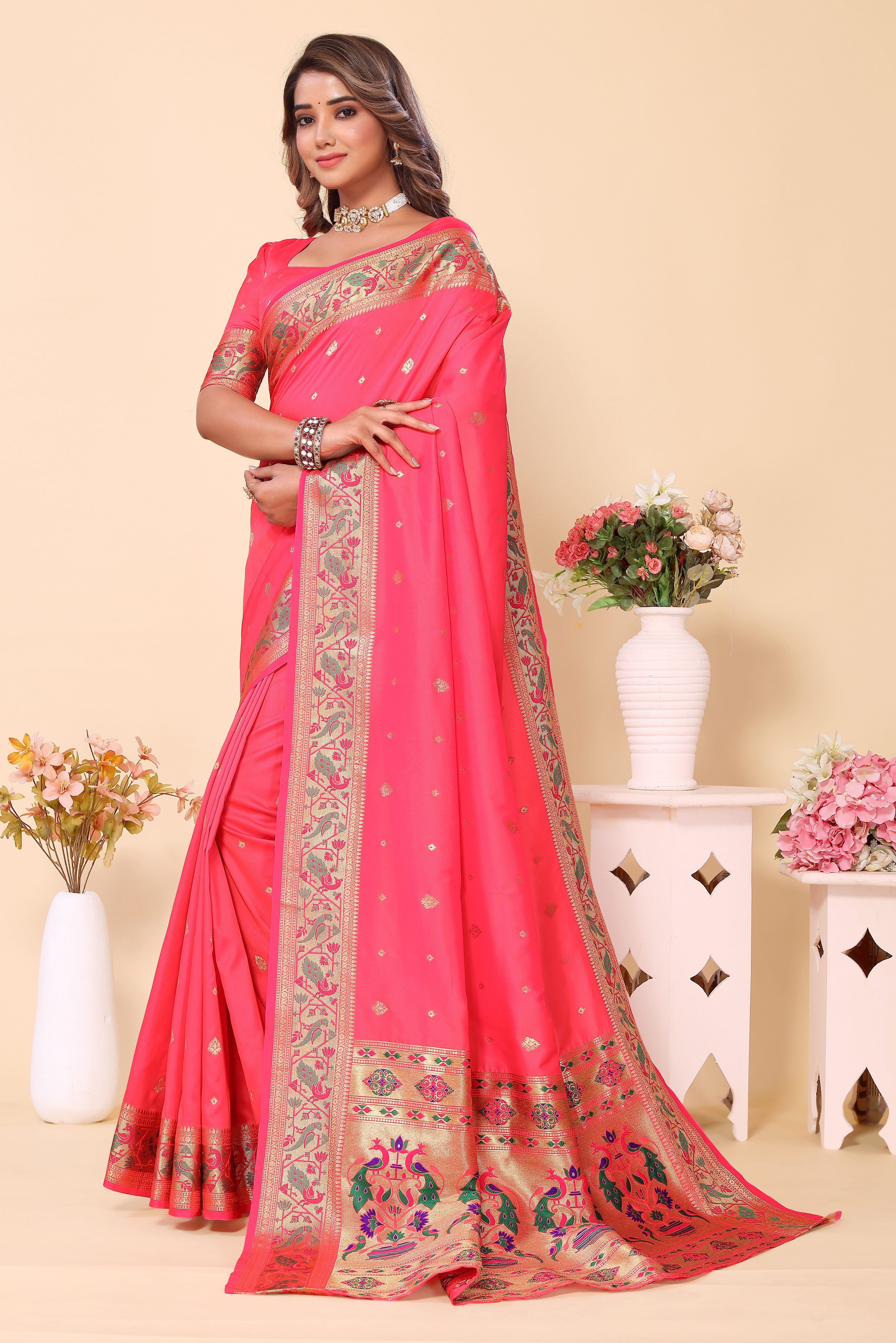 Luxury Party Wear Paithani Silk Saree