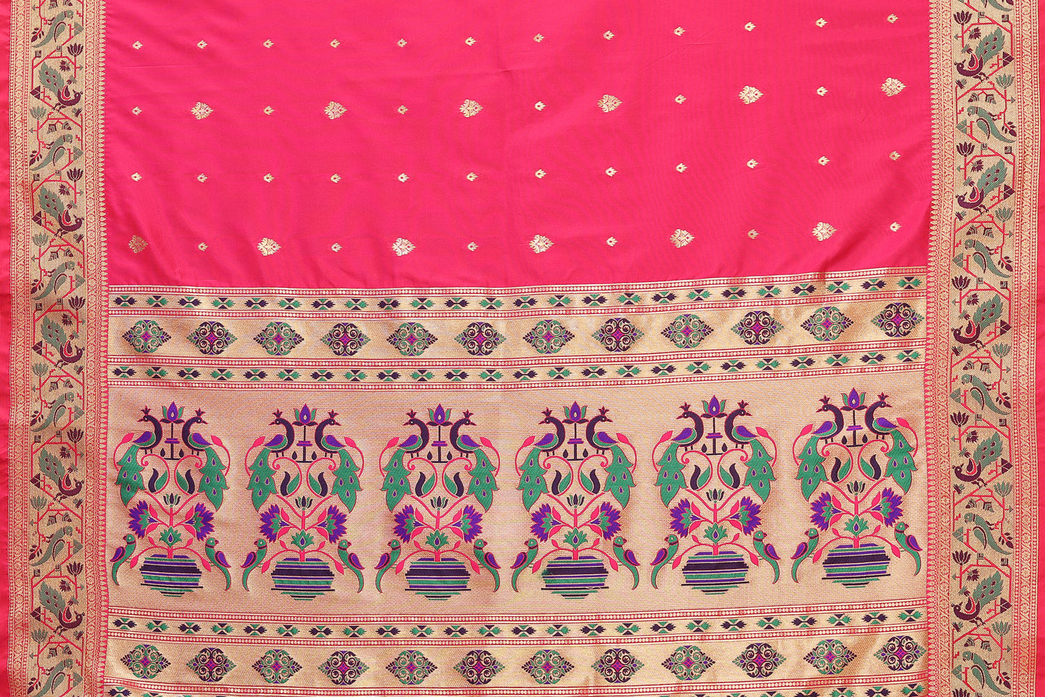 Pink Color Stunning Paithani Silk Saree