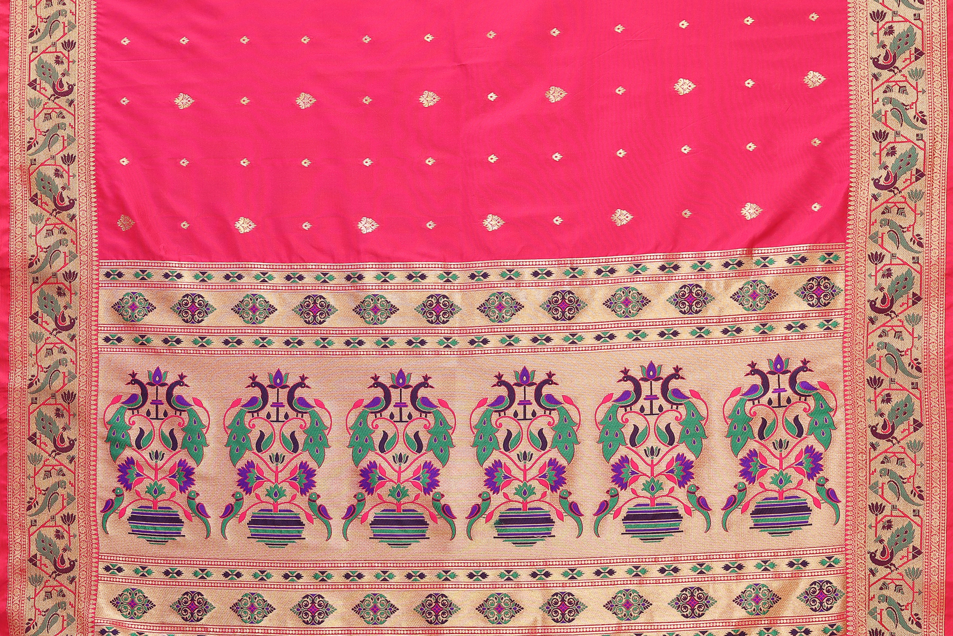 Pink Color Stunning Paithani Silk Saree