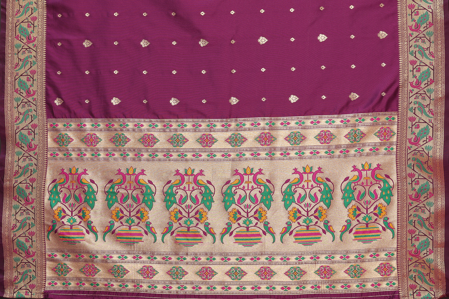 Traditional Paithani Silk Purple Color Saree