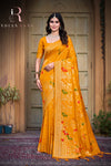 Premium Pure Silk Yellow Color Silk Saree