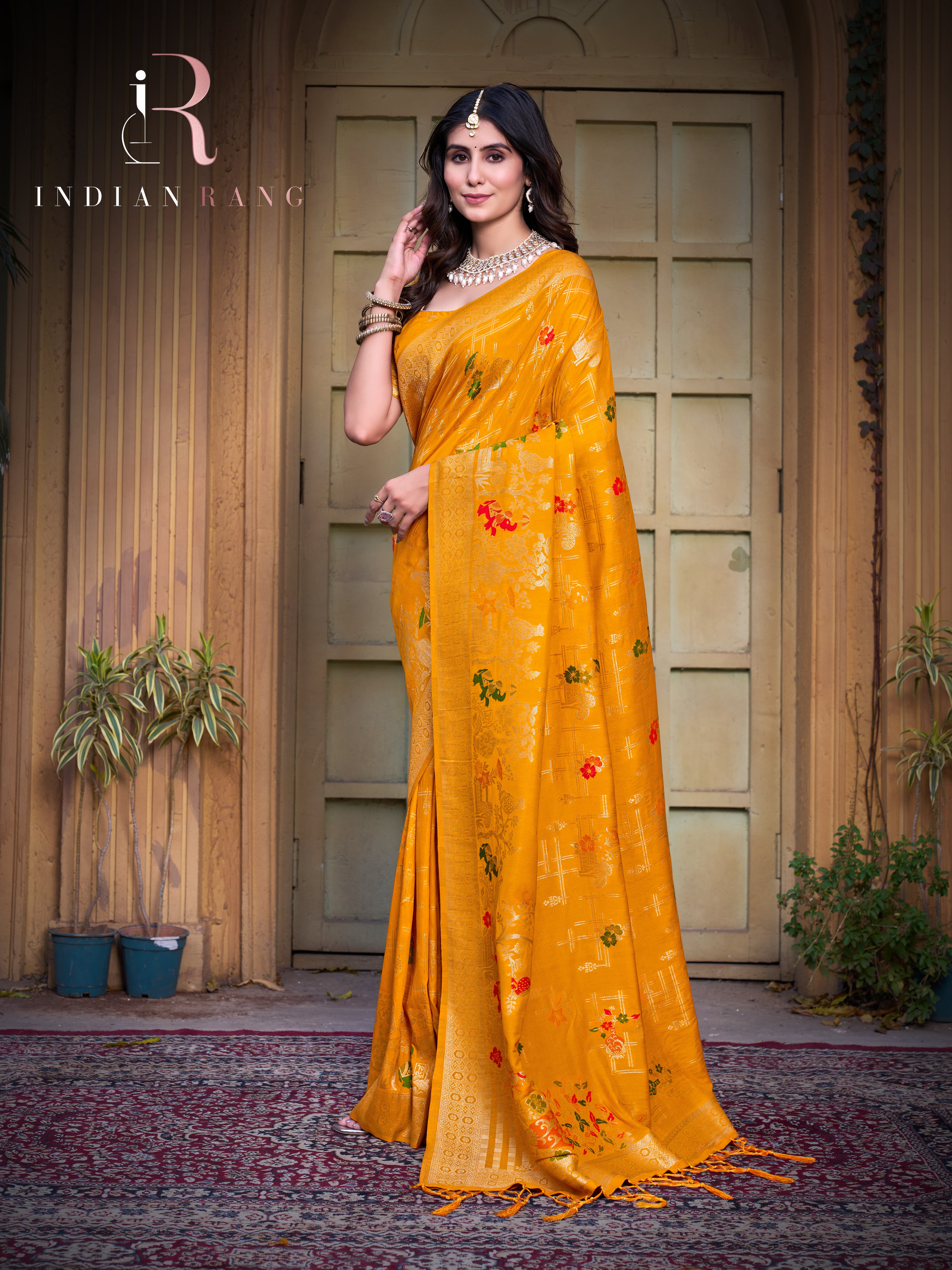 Premium Pure Silk Yellow Color Silk Saree