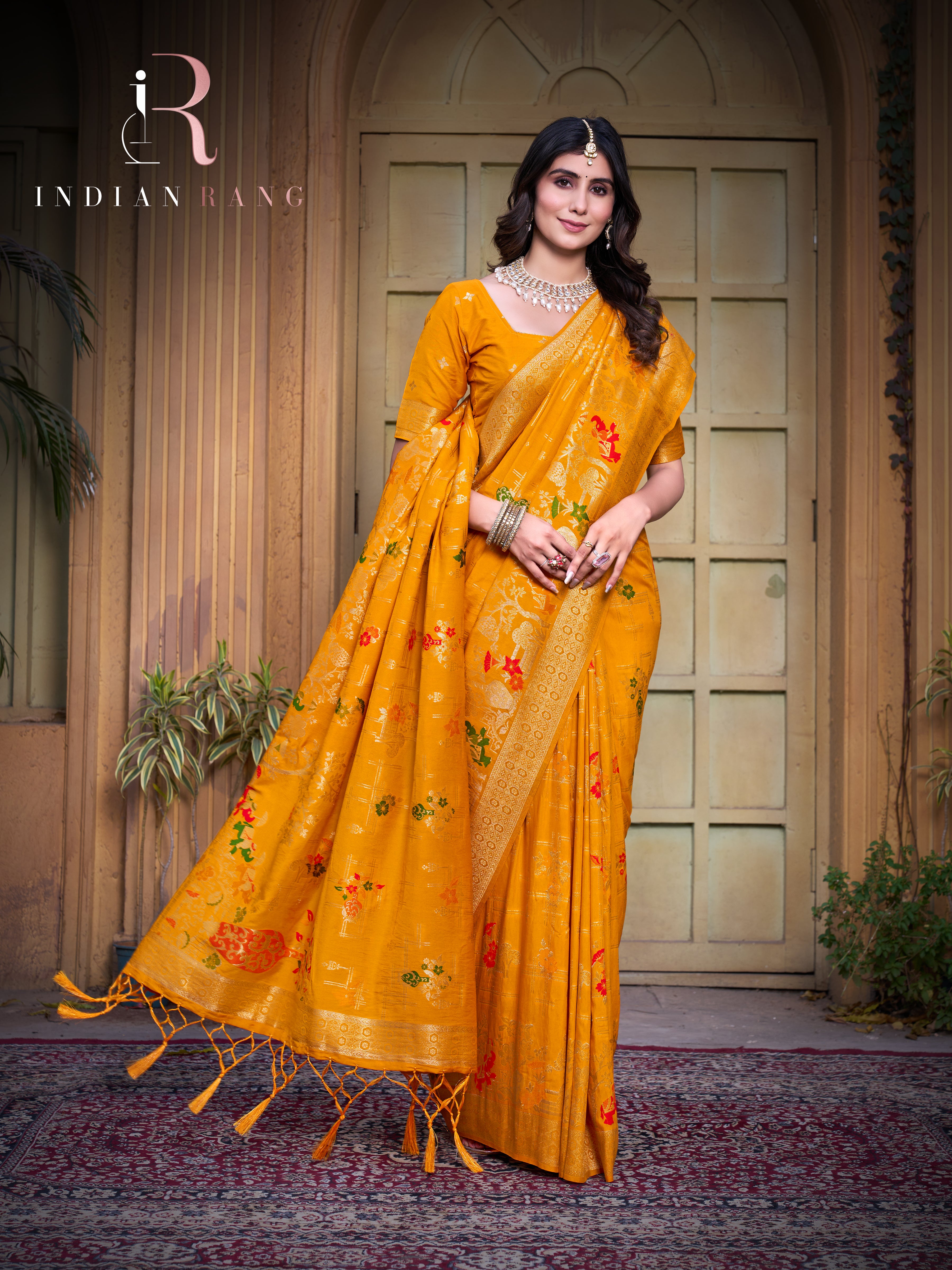 Premium Pure Silk Yellow Color Silk Saree