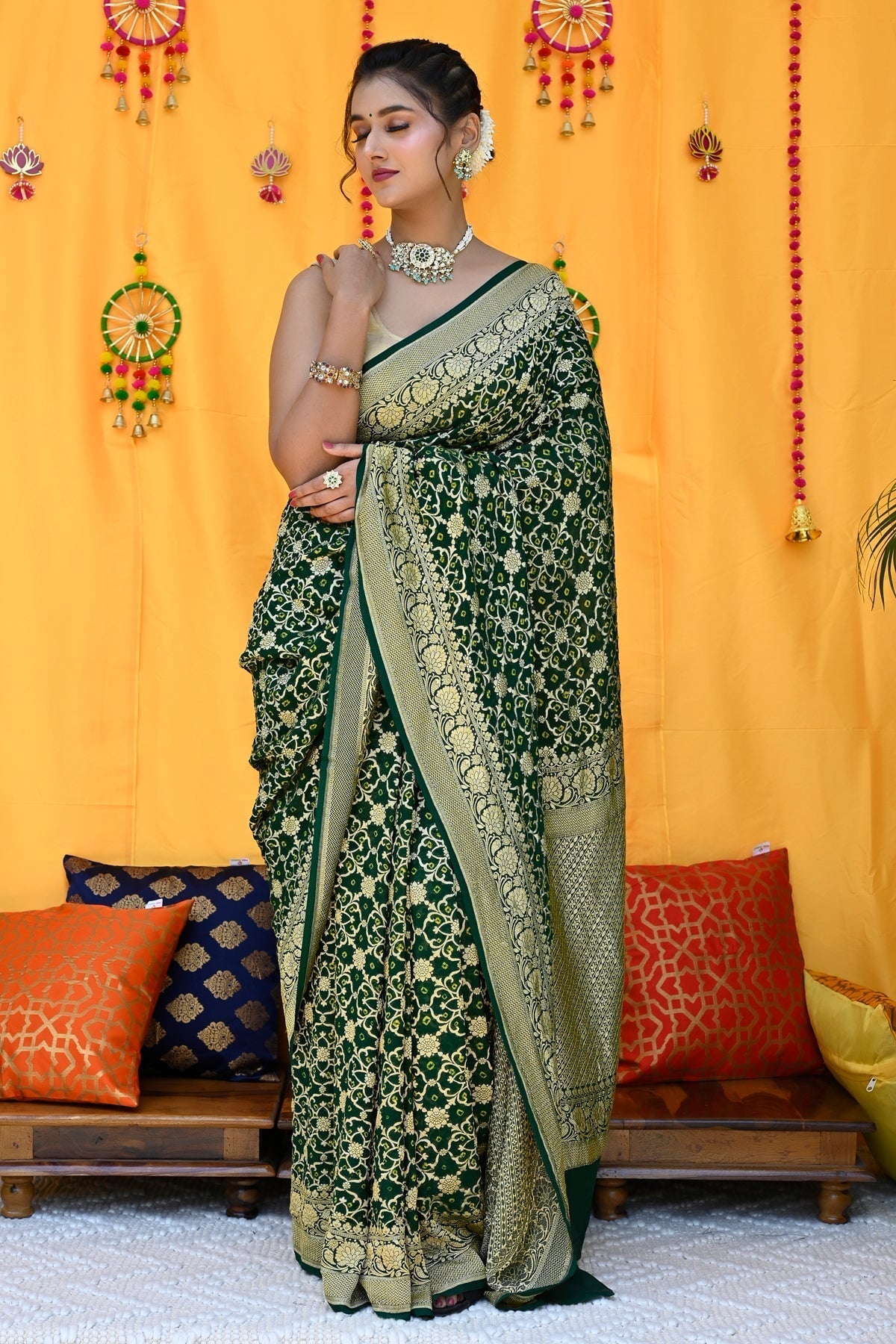 Exclusive Green Color Pure Kanjivaram Silk Saree