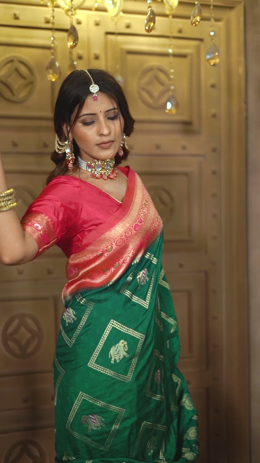 Gorgeous Green Mysore Silk Fancy Saree