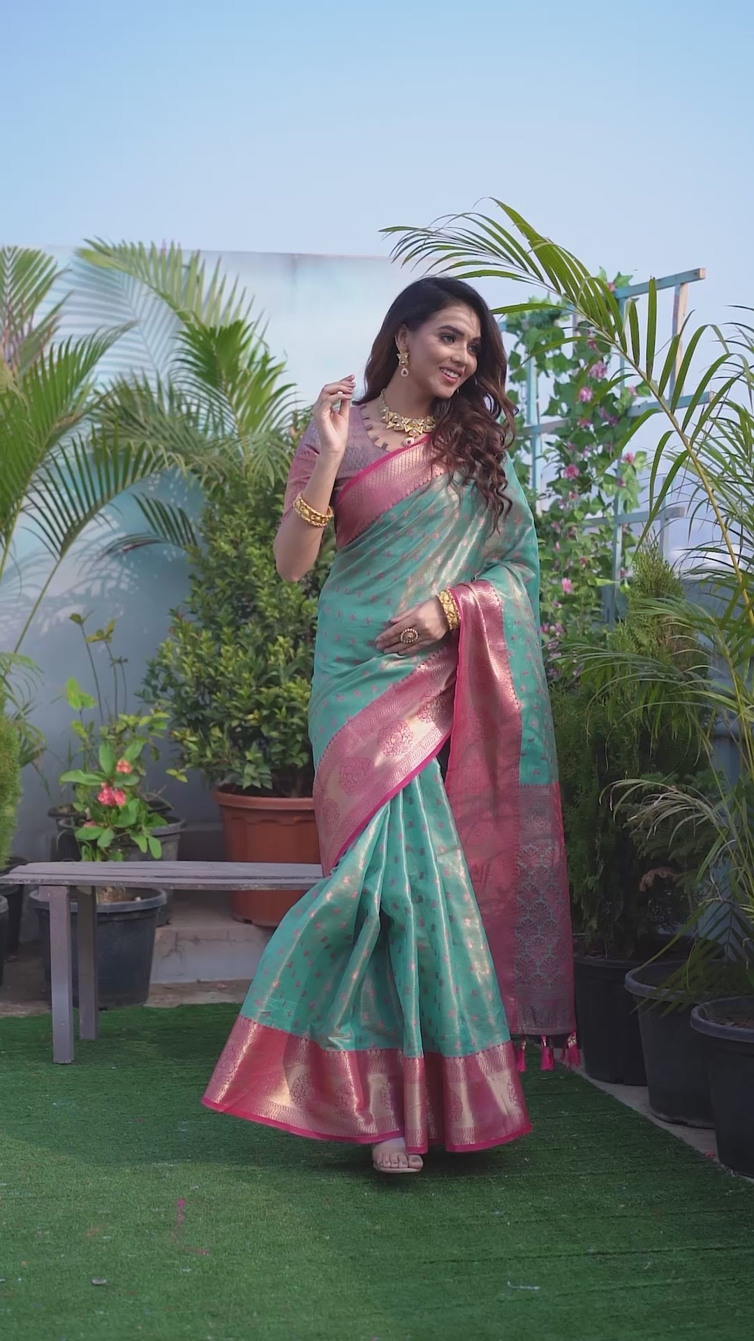 Heavy Pure Silk Blue Color Saree